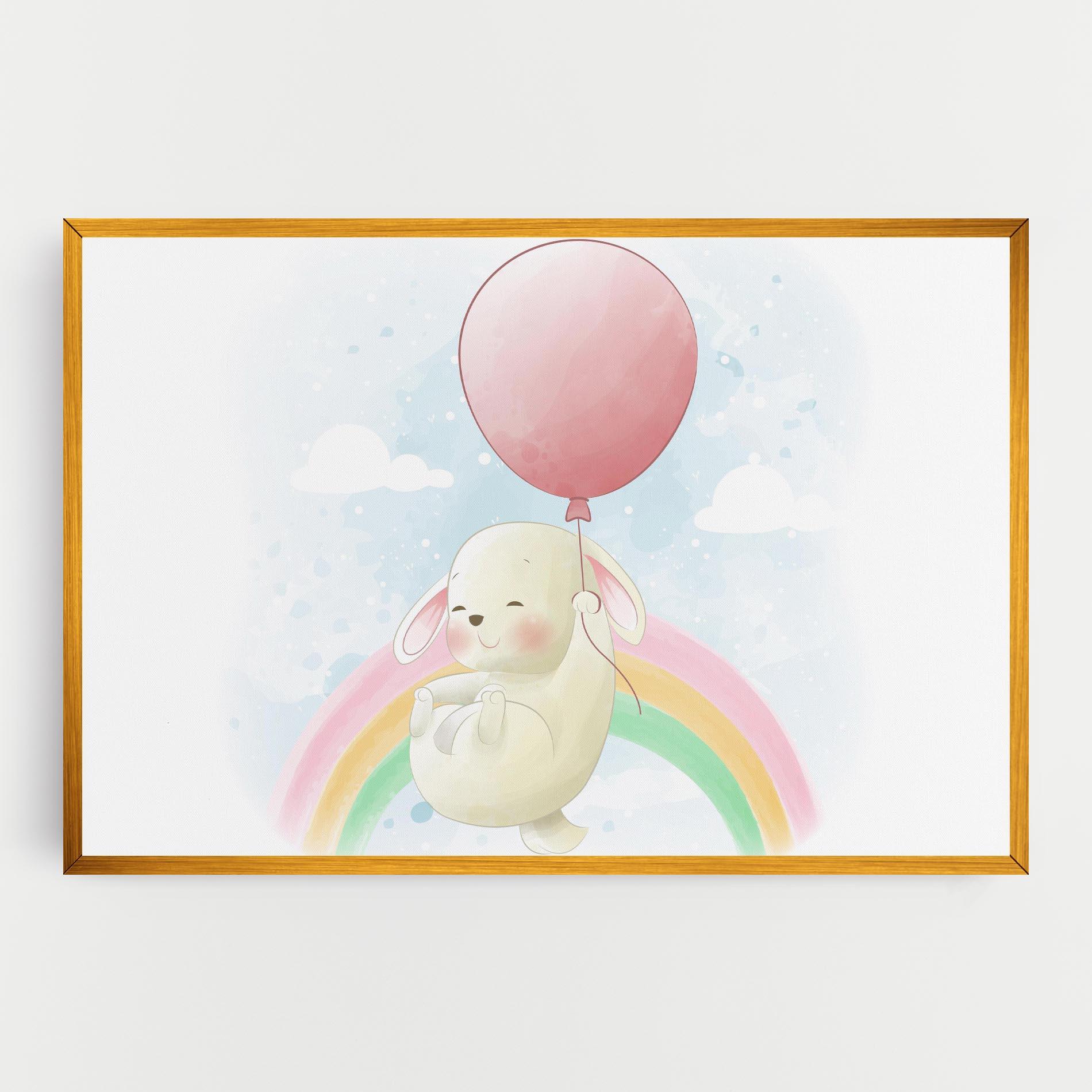 Leinwandbild Rainbow Bunny Art mockup 0