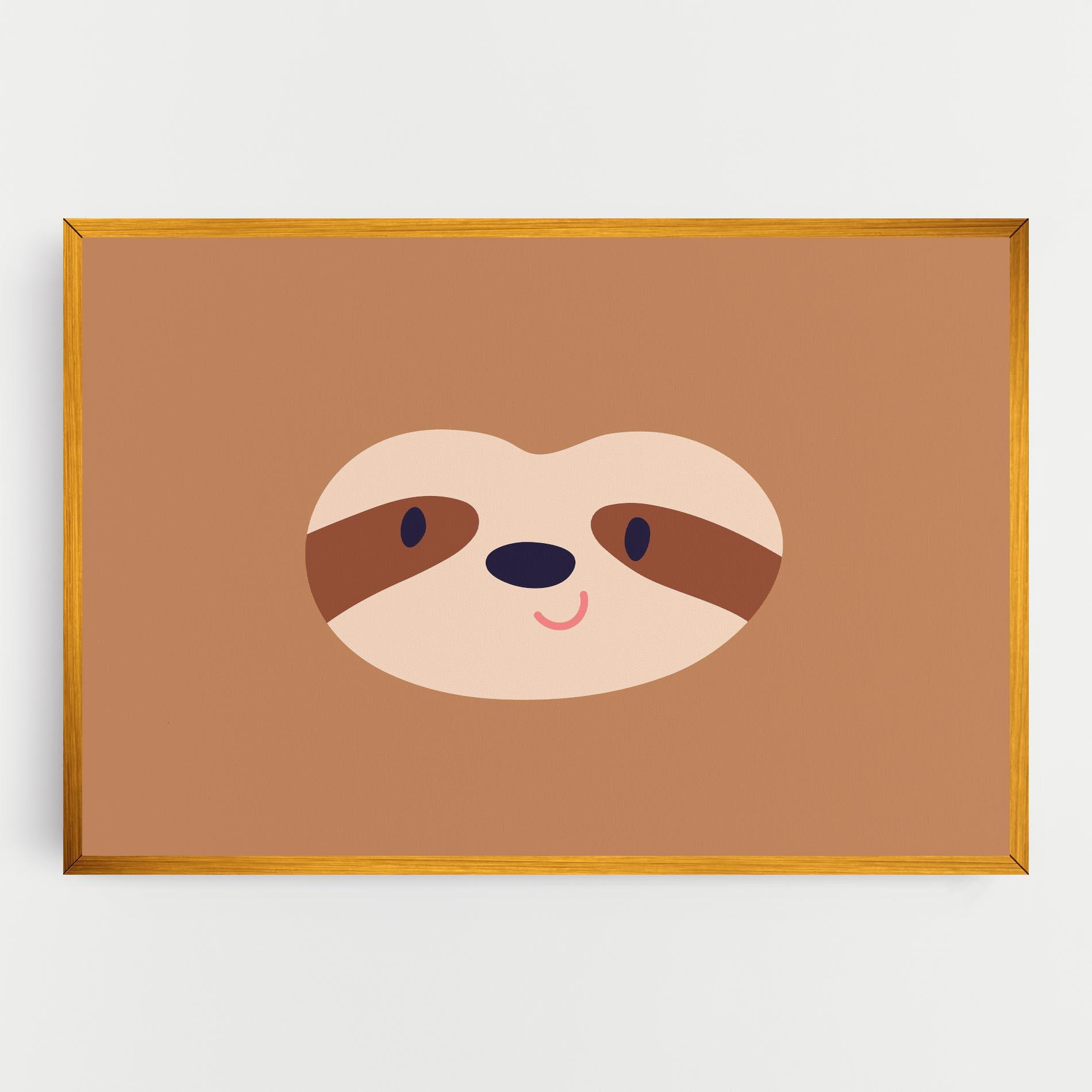 Leinwandbild Sloth Face Portrait mockup 0
