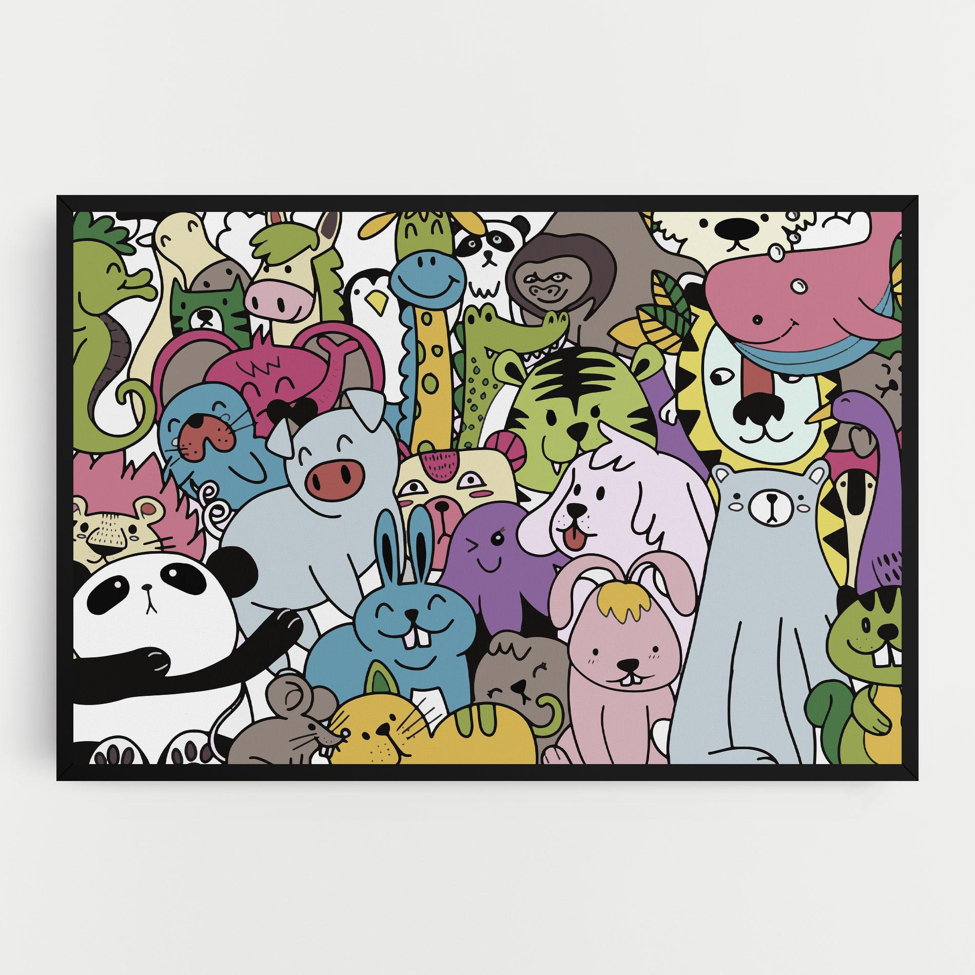 Leinwandbild Animals Cartoon mockup 0