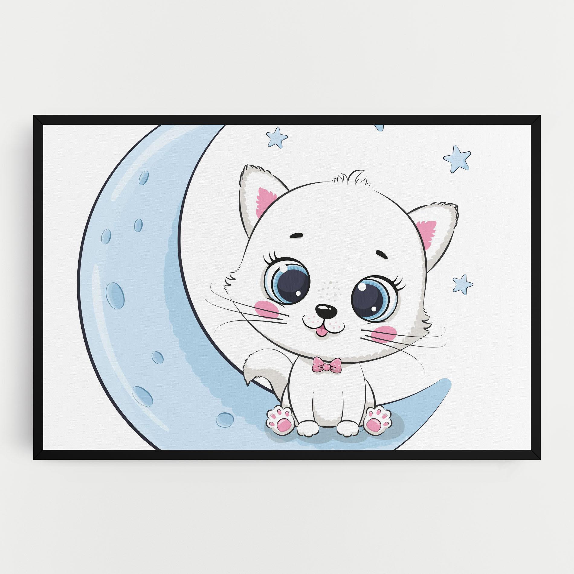 Leinwandbild Blue Moon Cat mockup 0