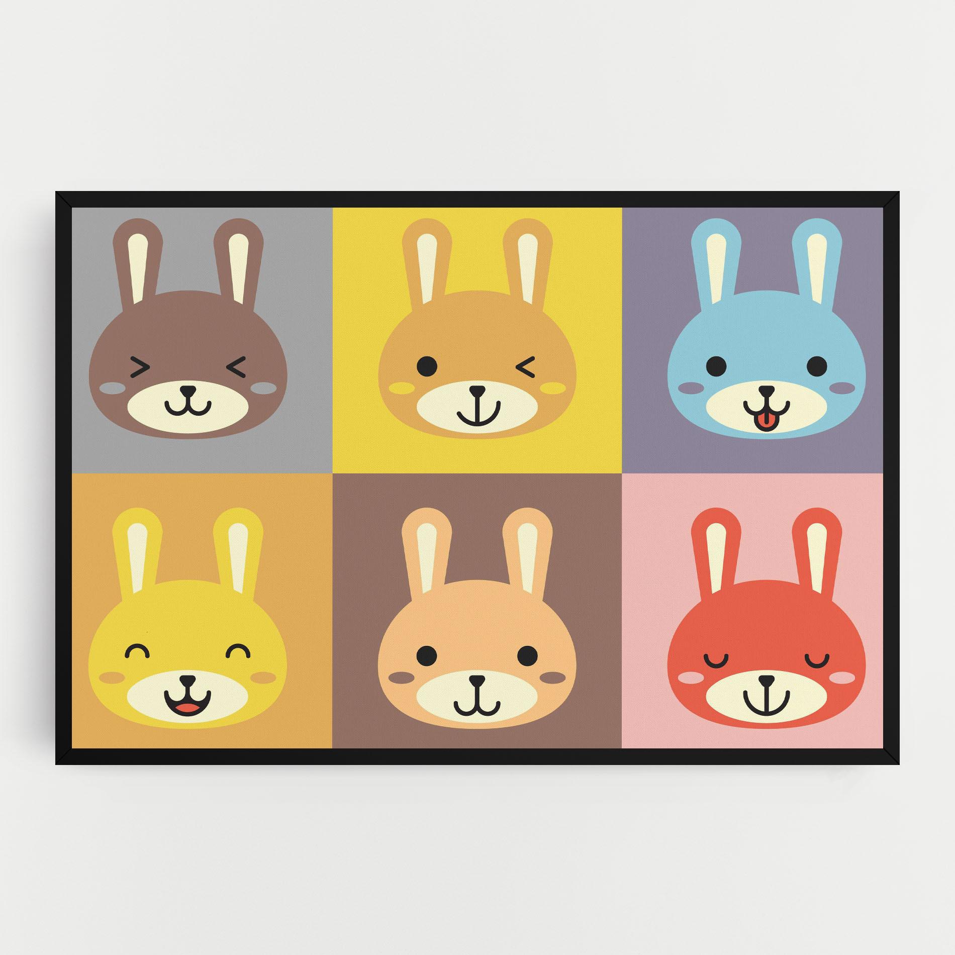 Leinwandbild Bunny Colors mockup 0