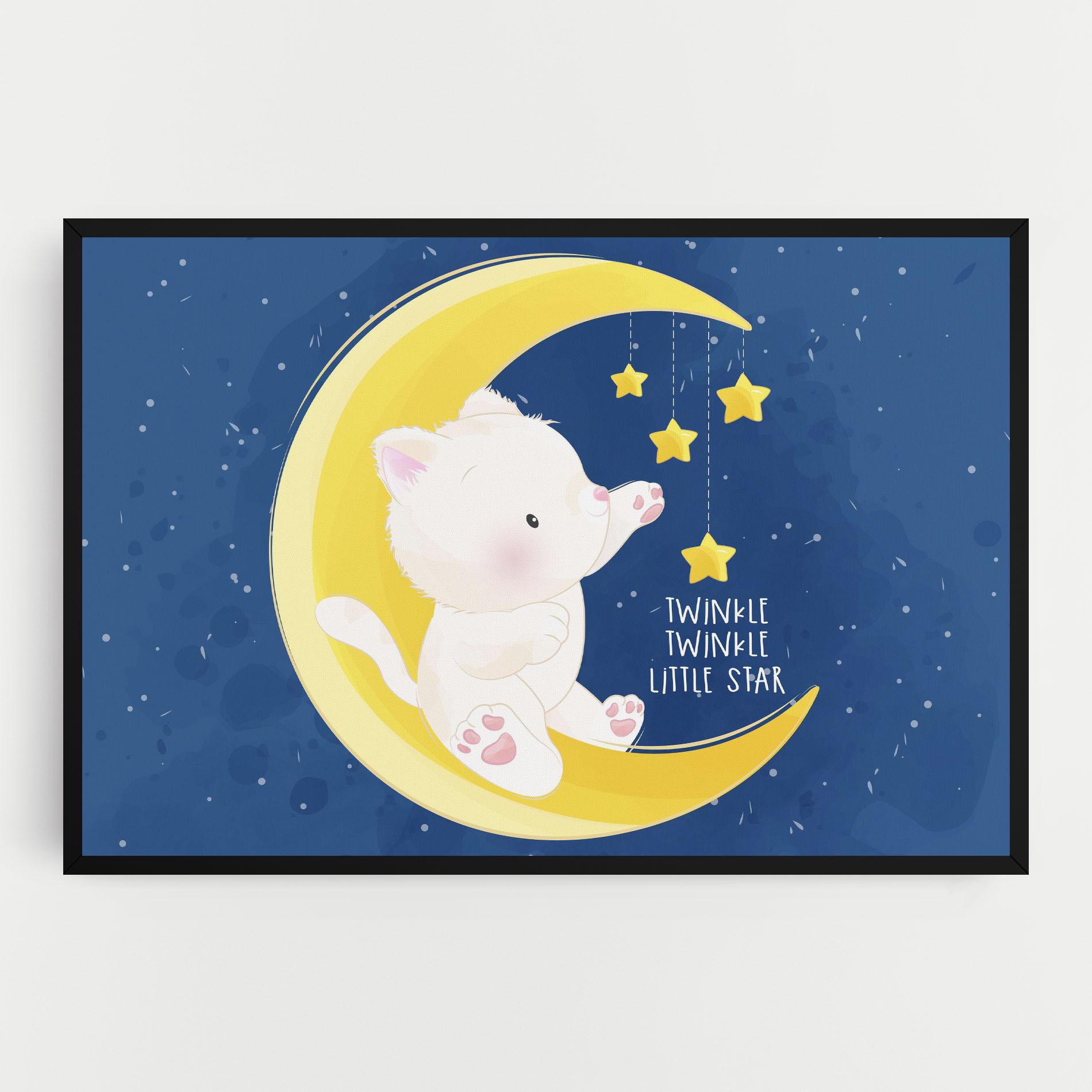 Leinwandbild Cat Moon Star mockup 0