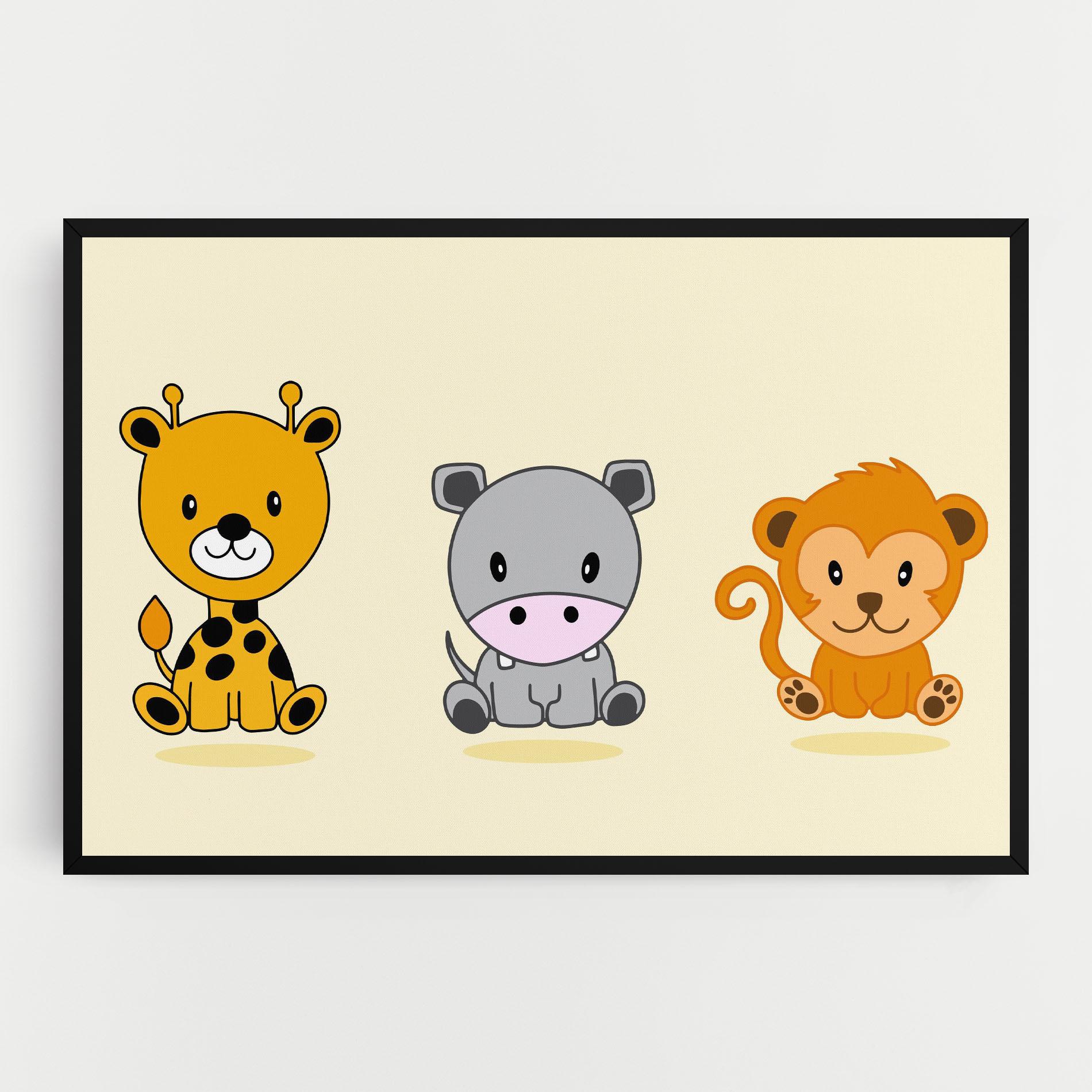 Leinwandbild Cream Animals mockup 0