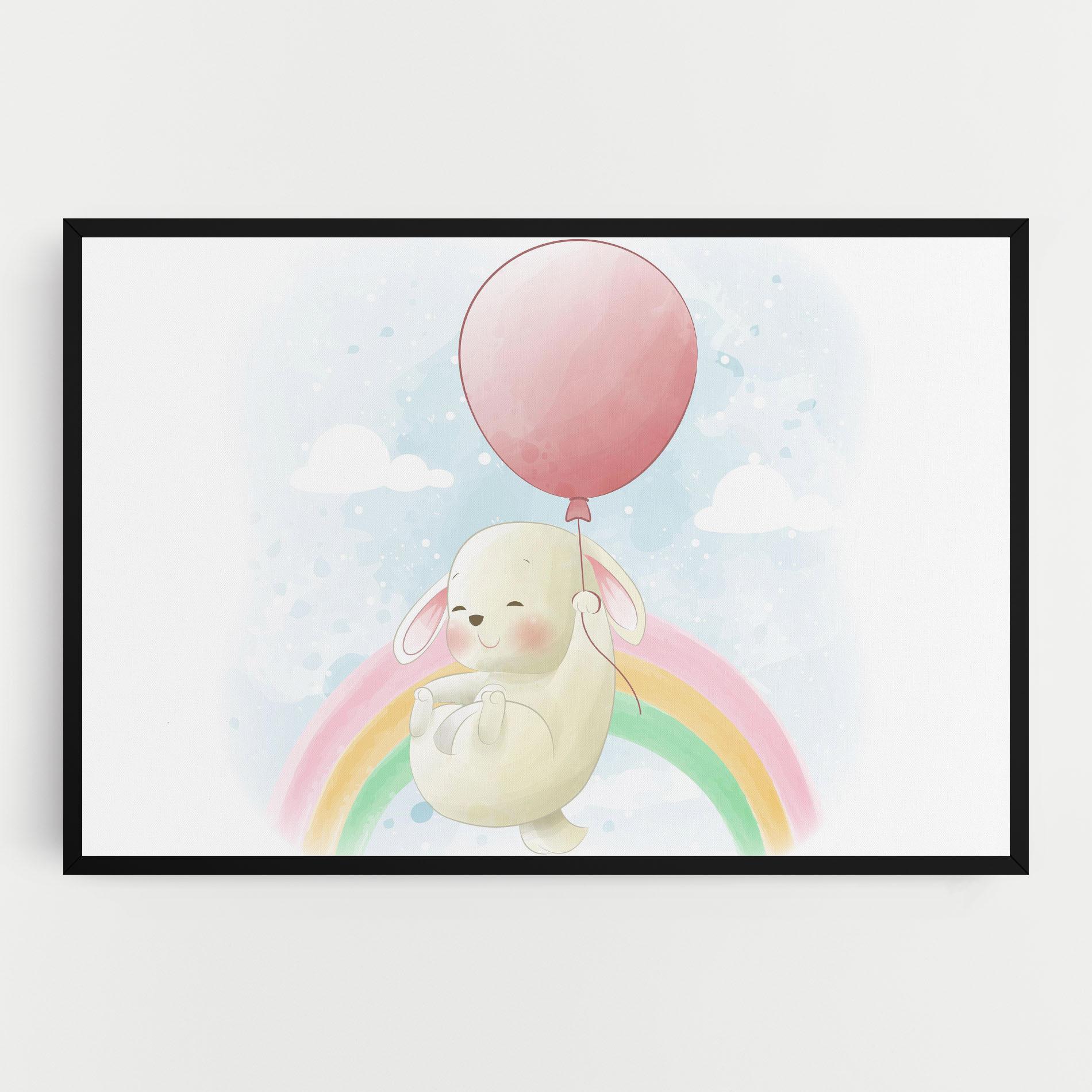 Leinwandbild Rainbow Bunny Art mockup 0