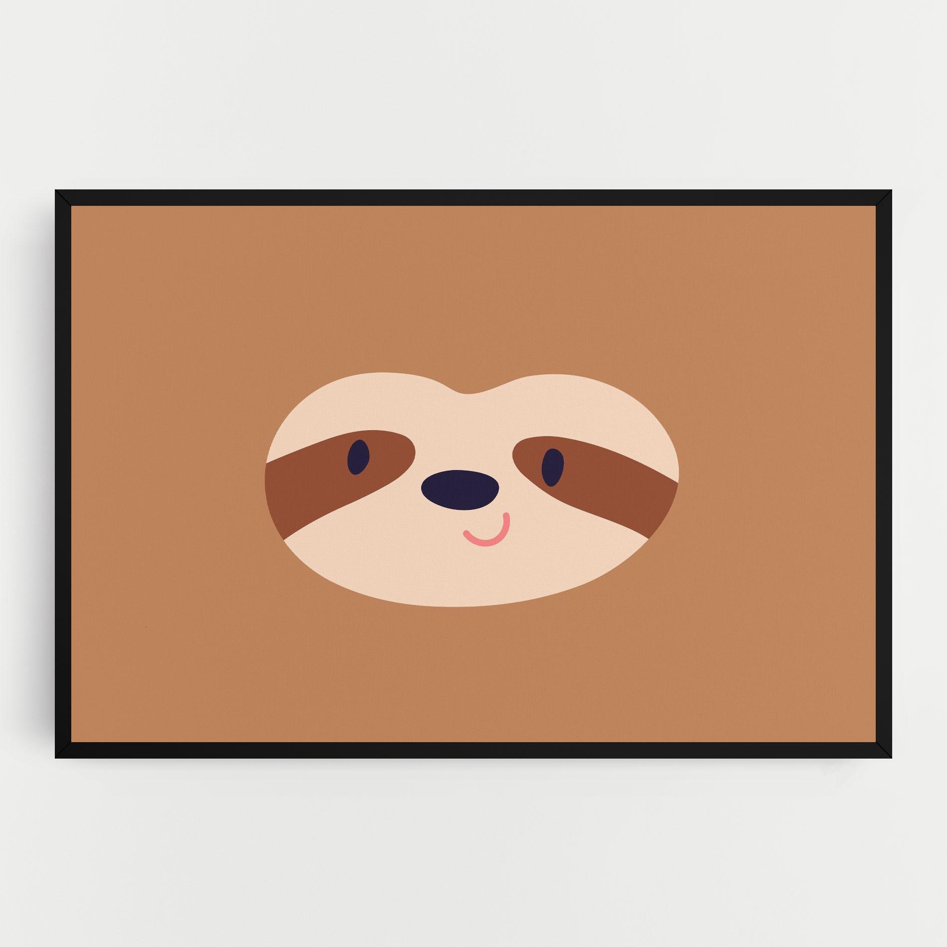 Leinwandbild Sloth Face Portrait mockup 0