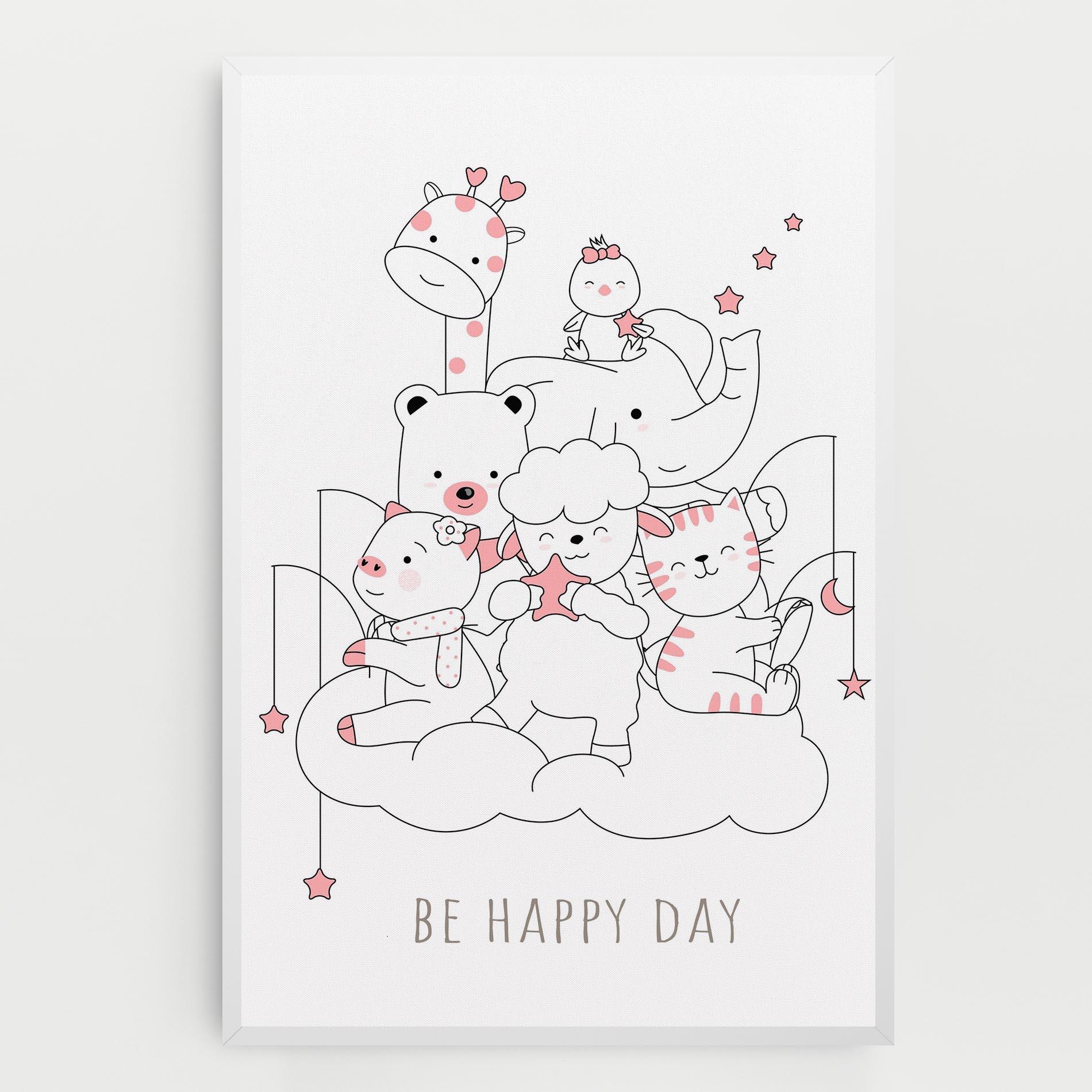 Leinwandbild Be Happy Day mockup 0