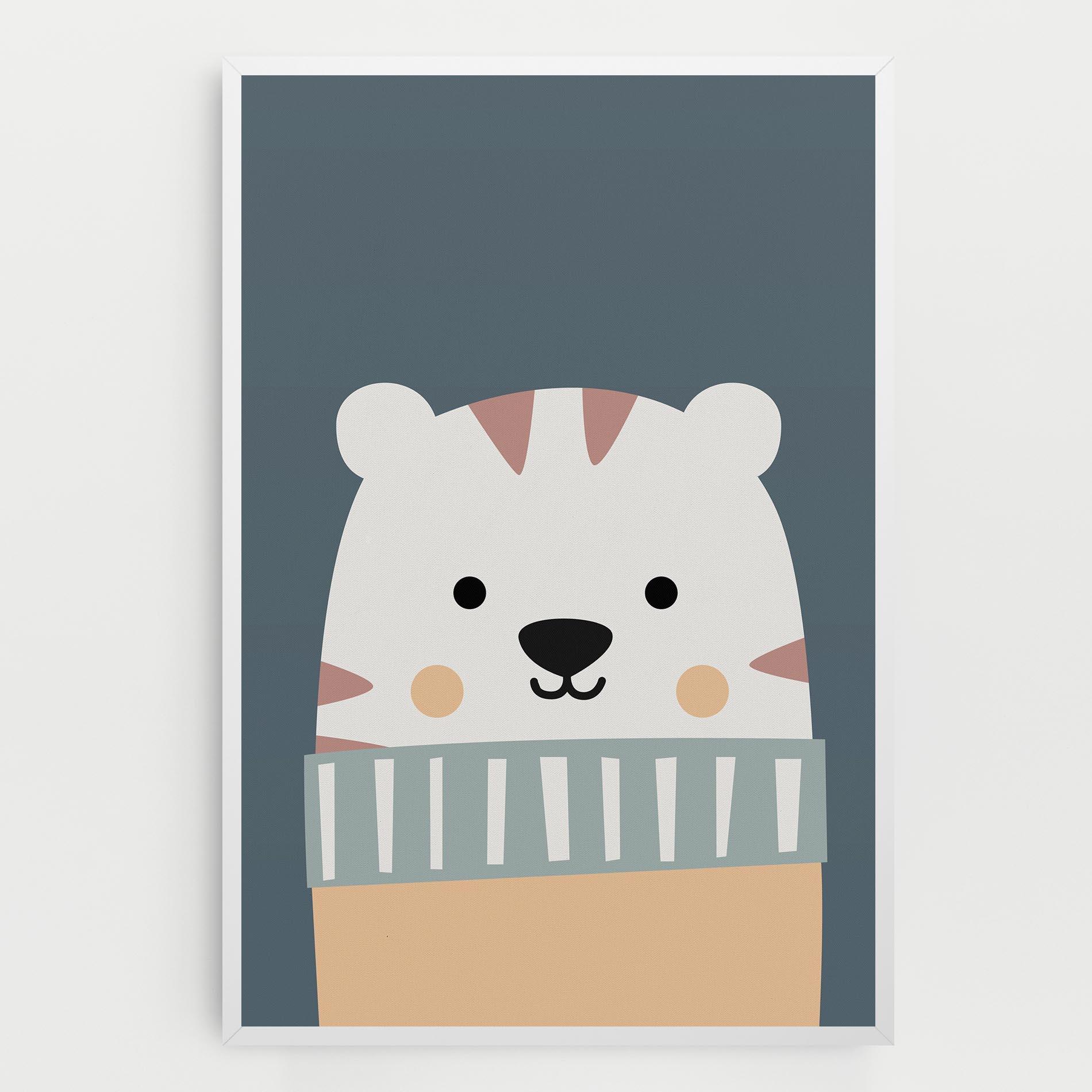 Leinwandbild Cute White Tiger mockup 0