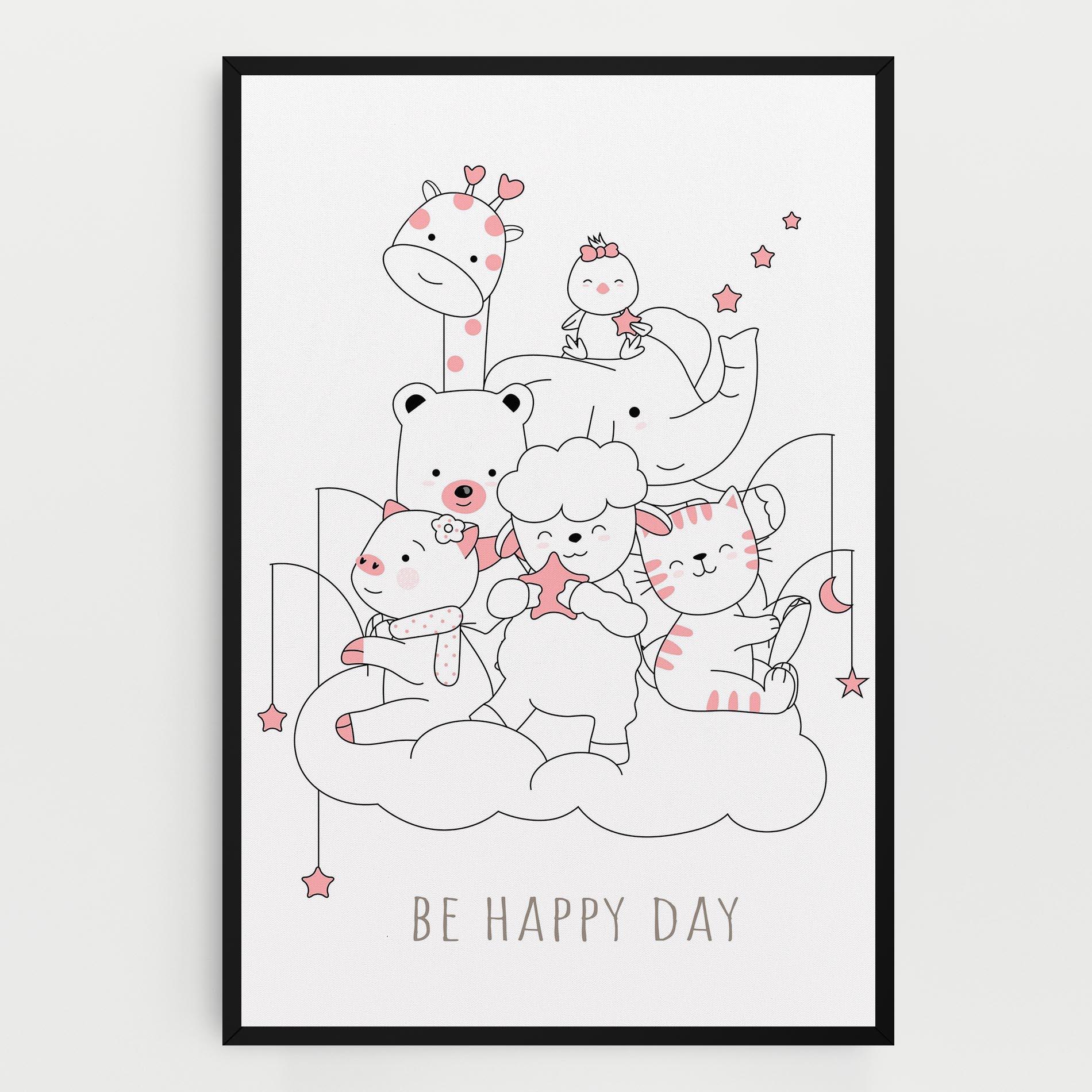 Leinwandbild Be Happy Day mockup 0