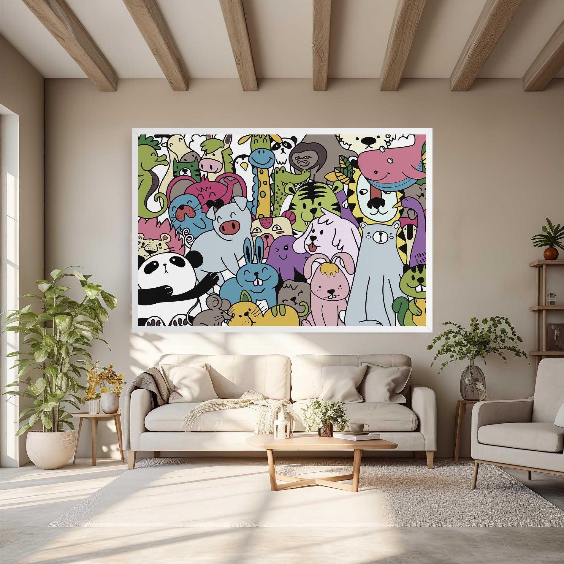 Leinwandbild Animals Cartoon mockup 6