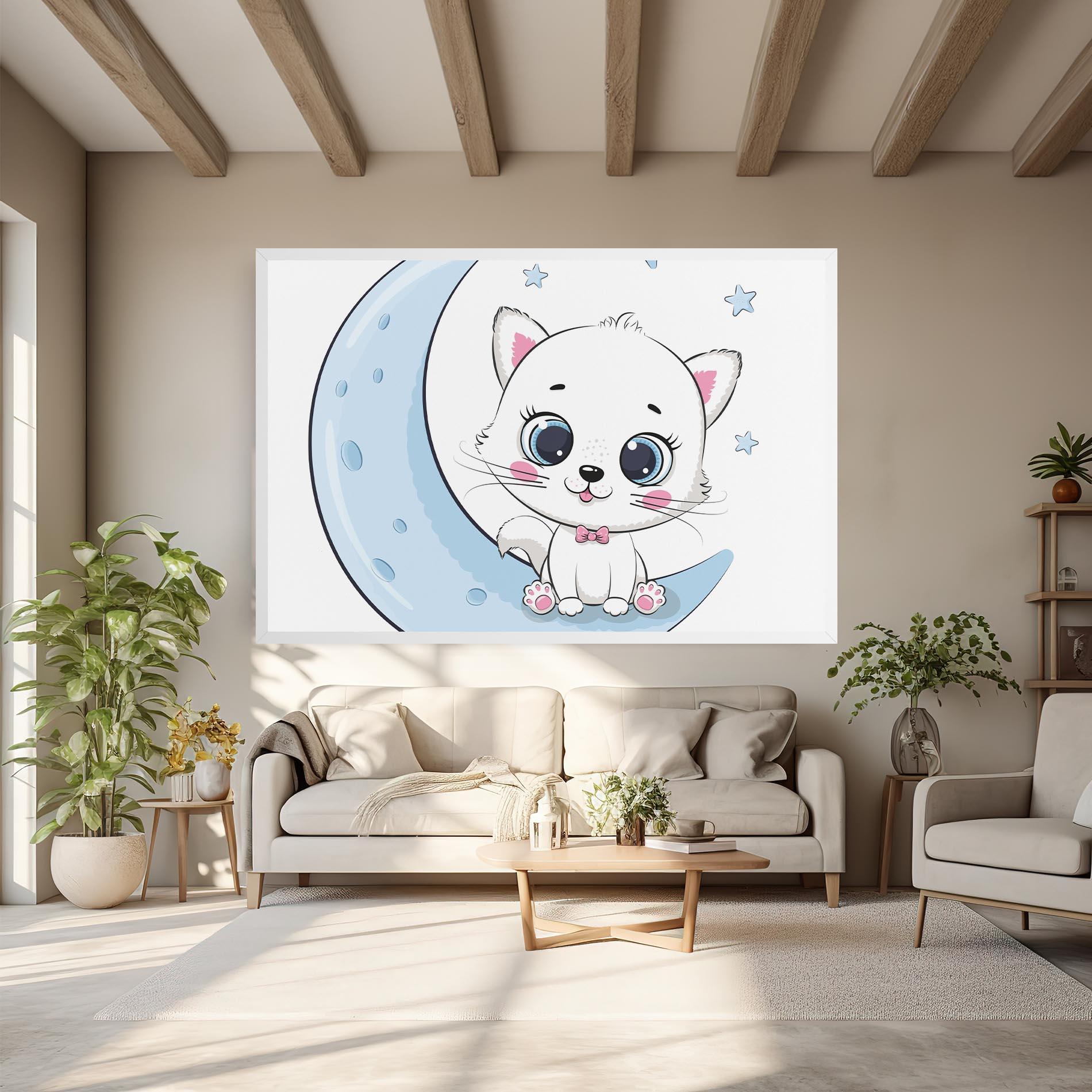 Leinwandbild Blue Moon Cat mockup 6