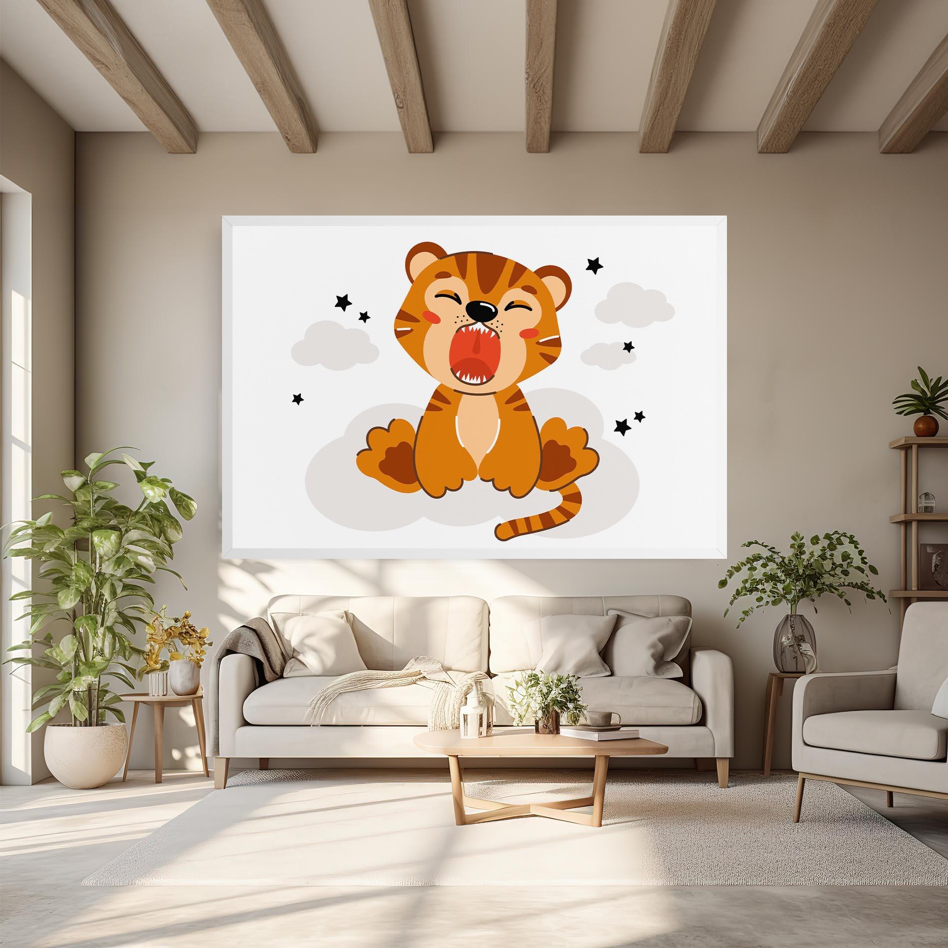 Leinwandbild Cute Sleepy Tiger mockup 6