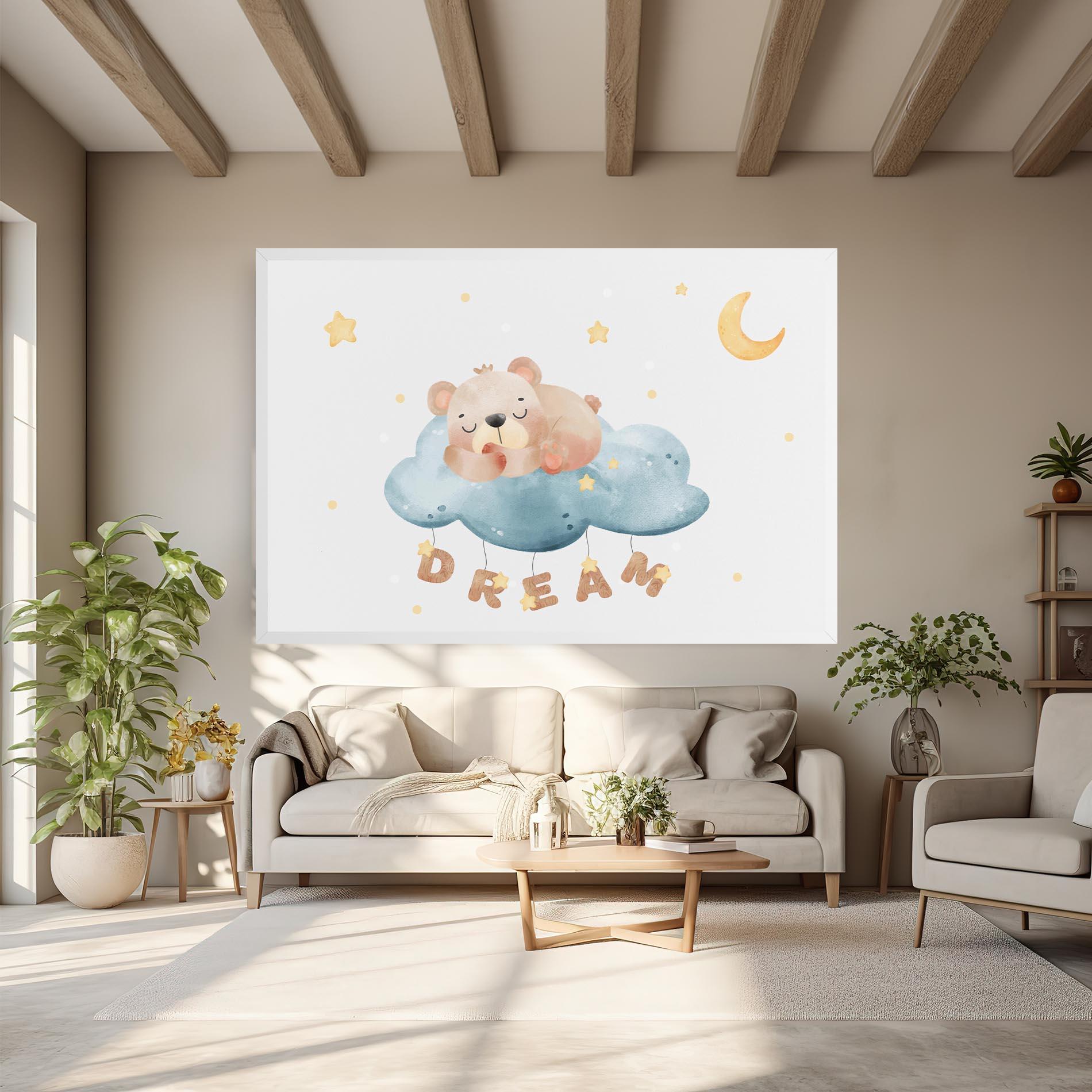 Leinwandbild Dream Sleepy Bear mockup 6