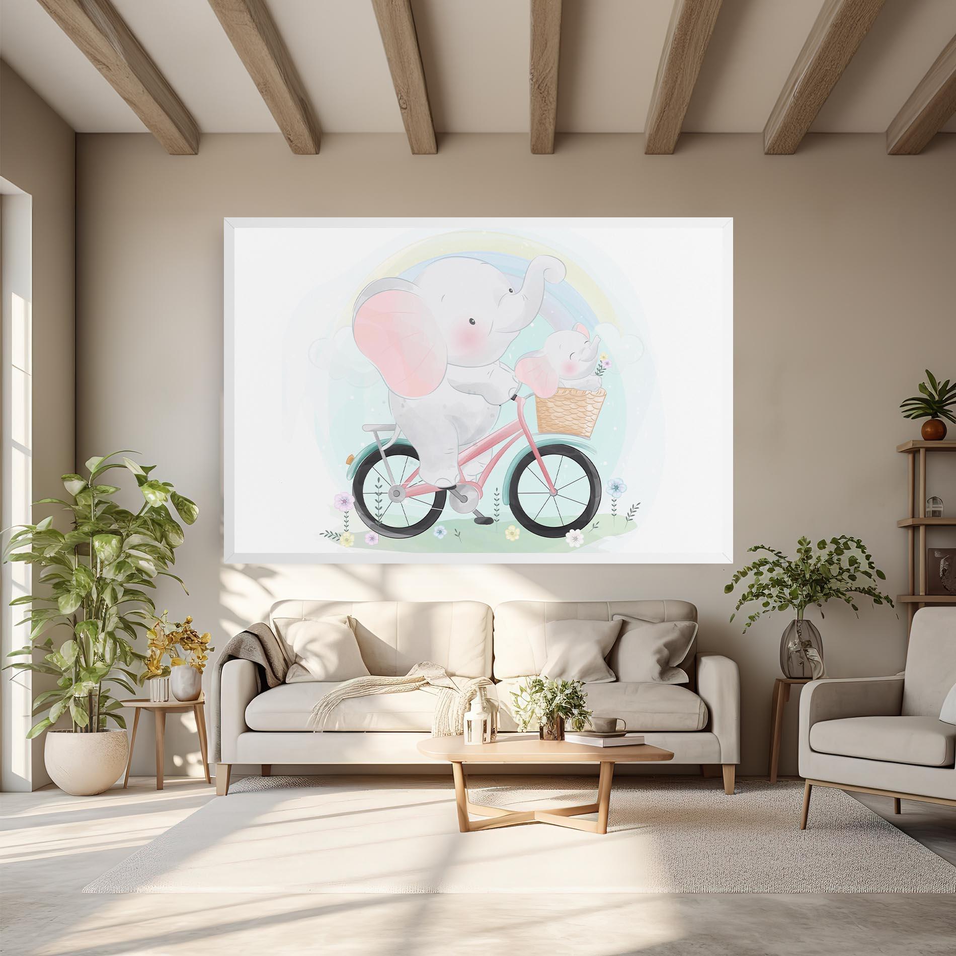 Leinwandbild Elephant Bike mockup 6