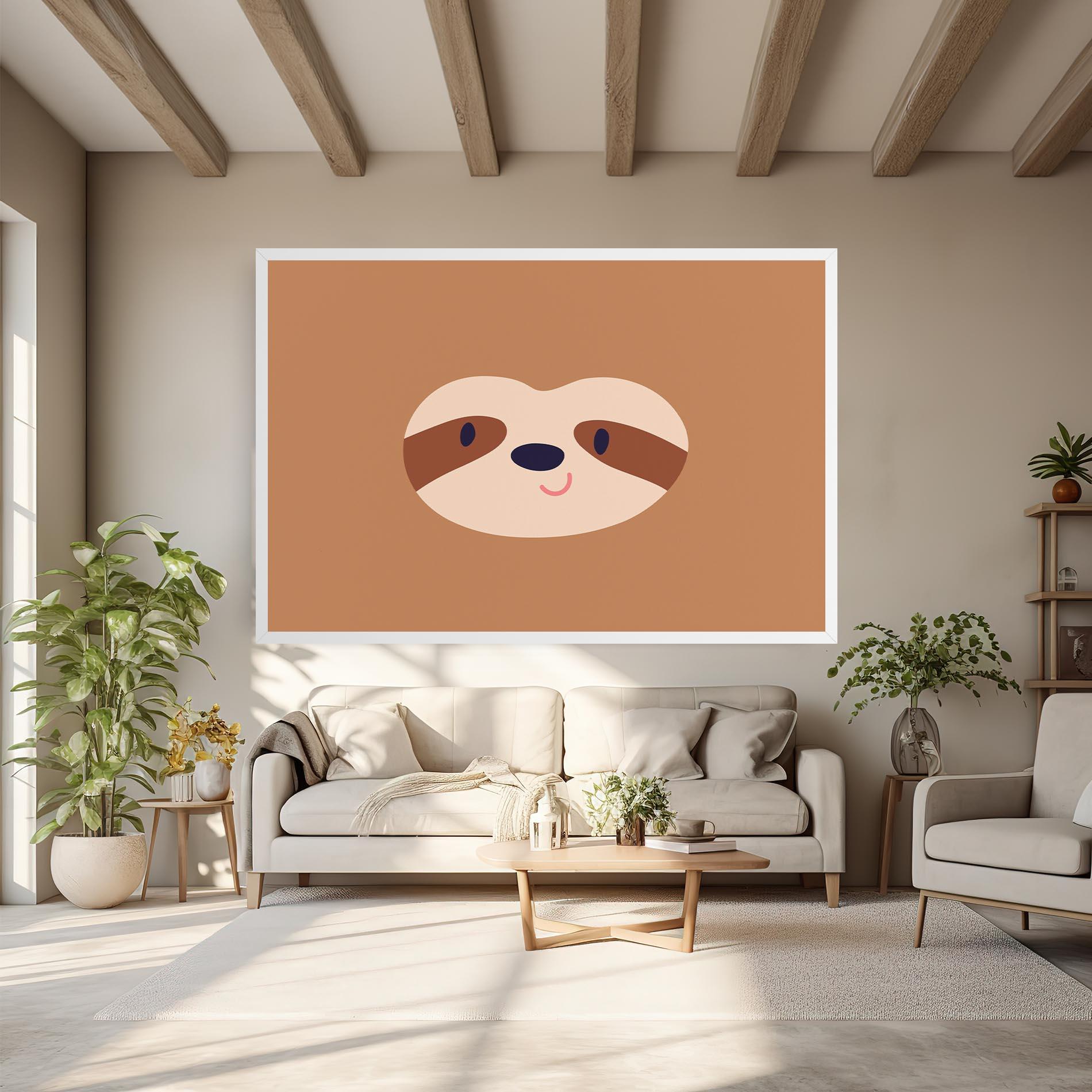 Leinwandbild Sloth Face Portrait mockup 6
