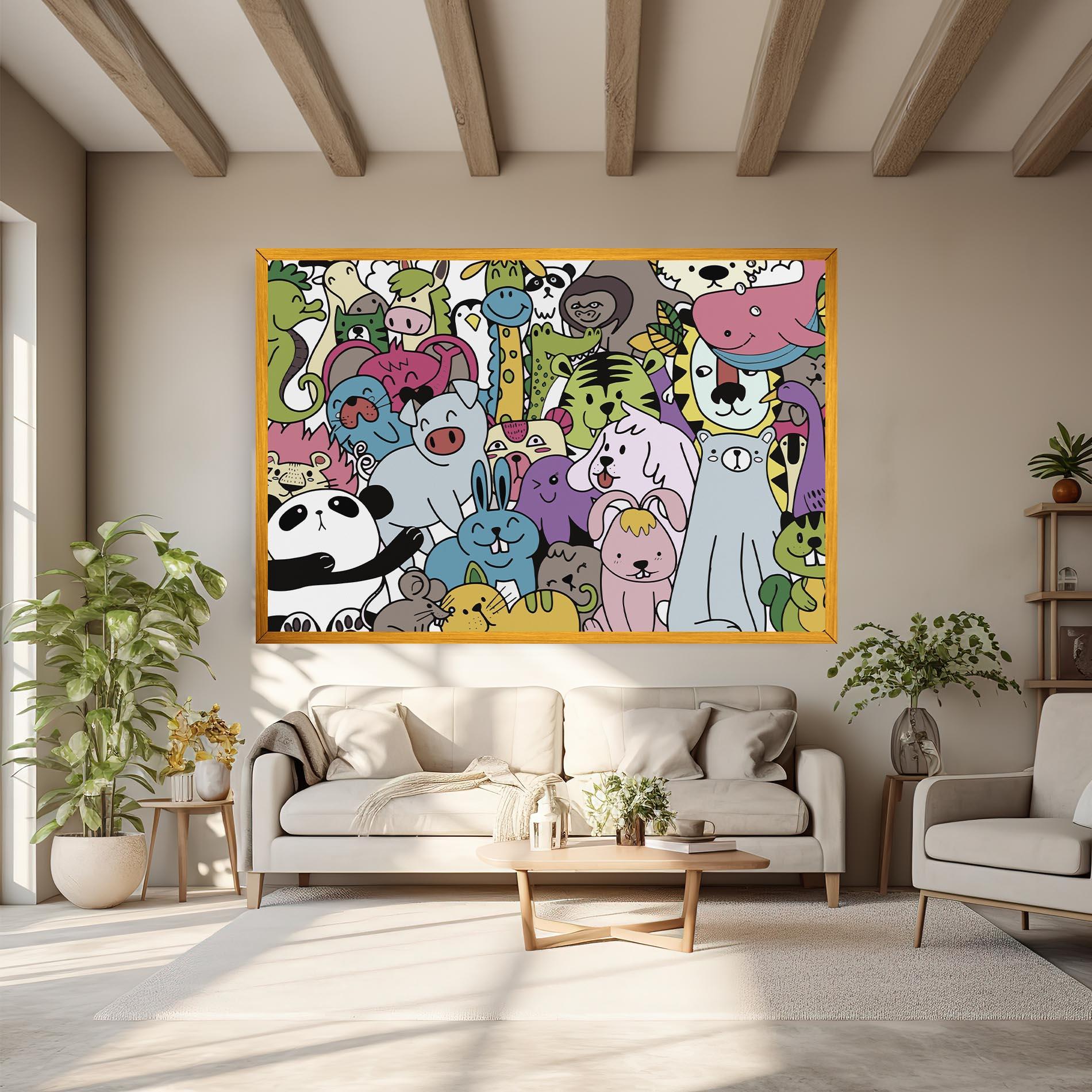 Leinwandbild Animals Cartoon mockup 6