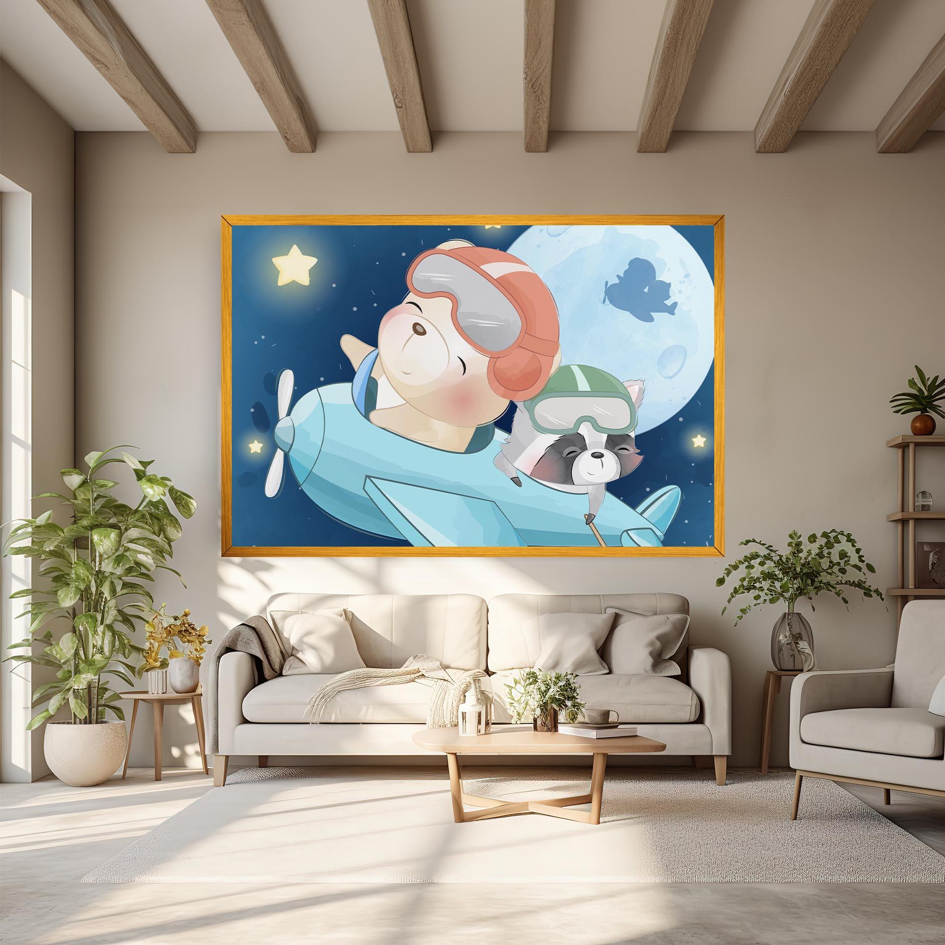 Leinwandbild Bear Flying Star mockup 6