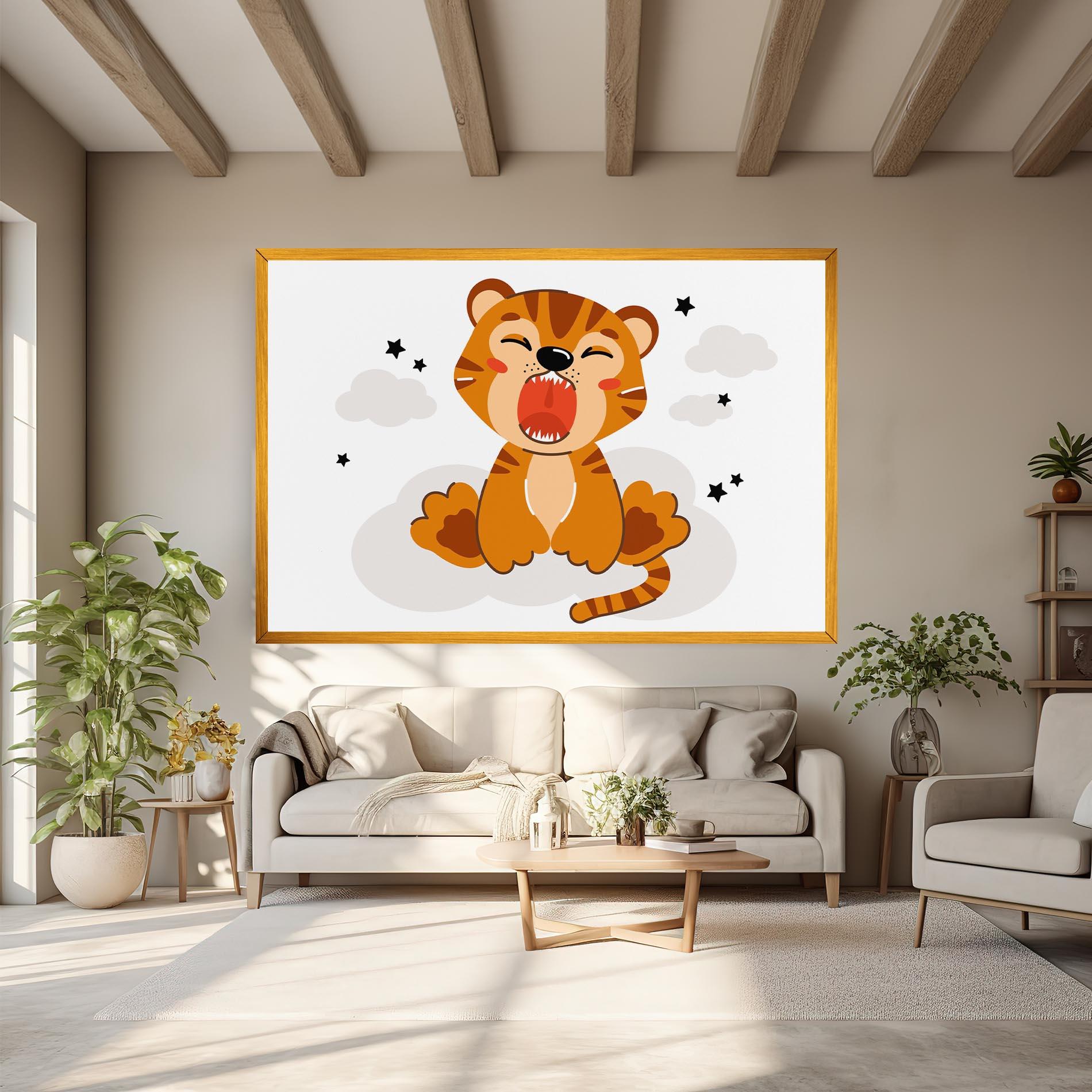 Leinwandbild Cute Sleepy Tiger mockup 6
