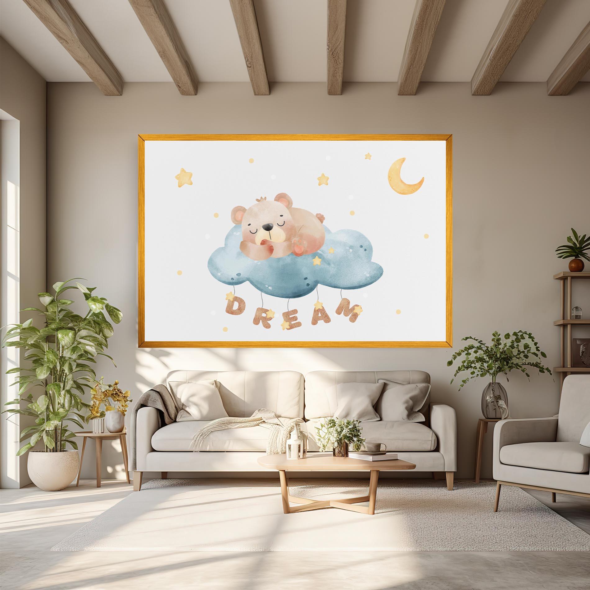 Leinwandbild Dream Sleepy Bear mockup 6