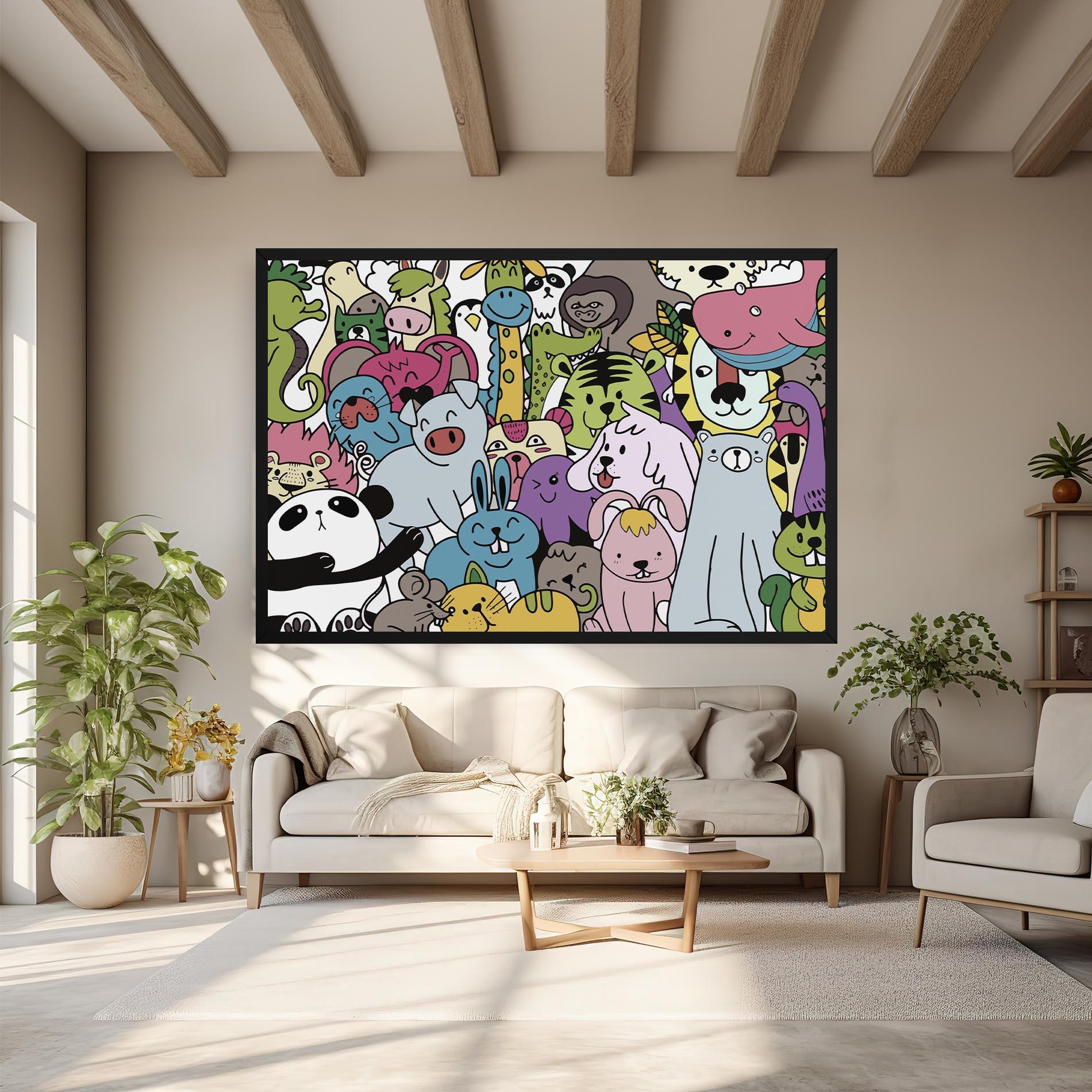 Leinwandbild Animals Cartoon mockup 6