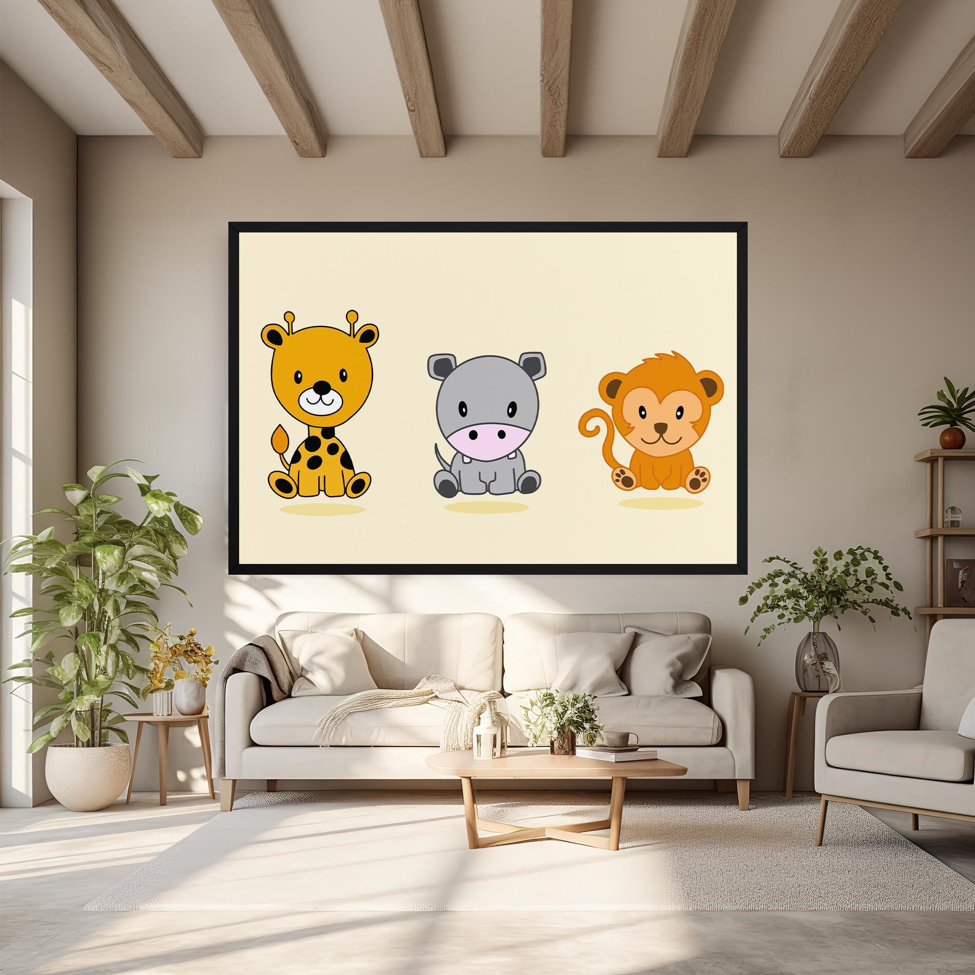 Leinwandbild Cream Animals mockup 6