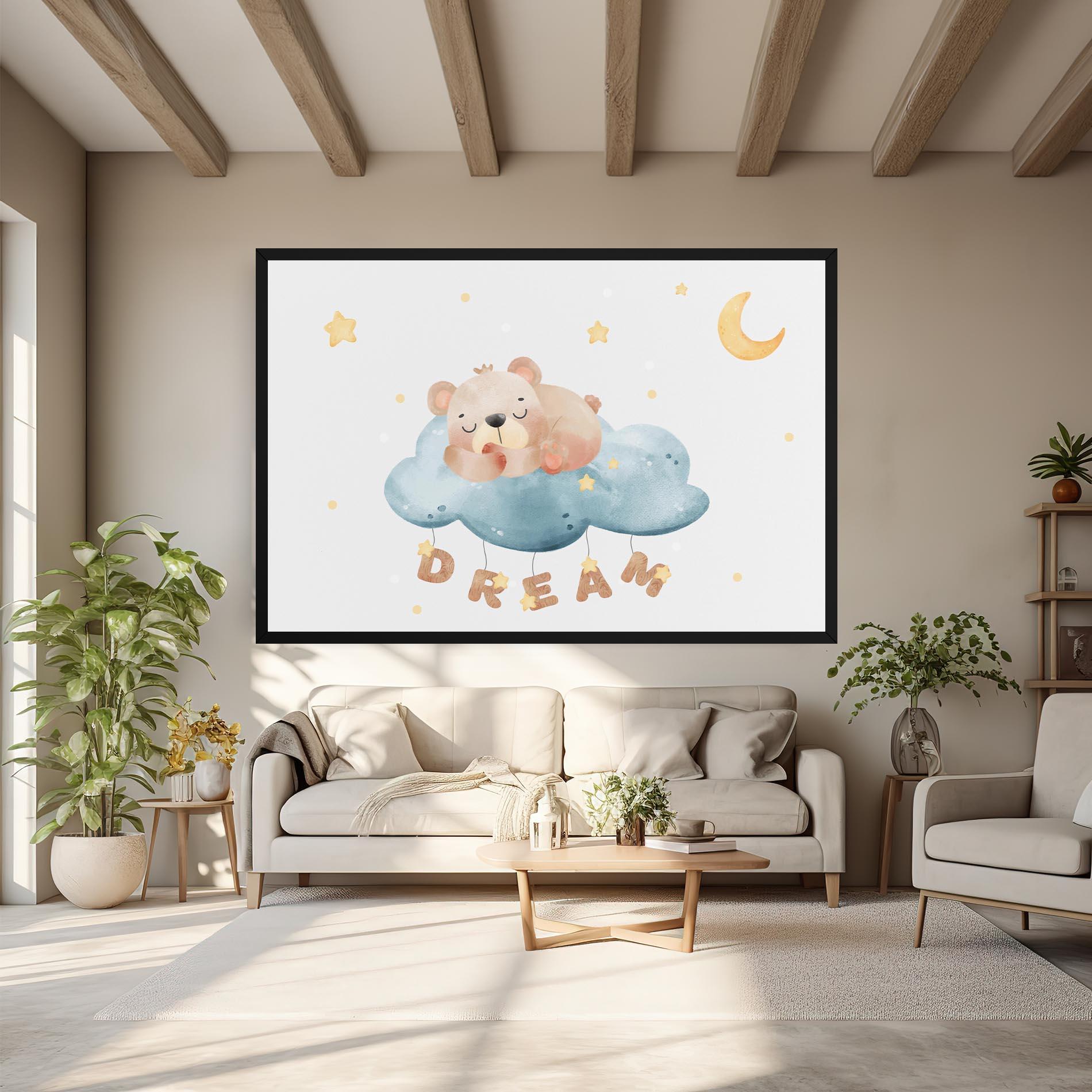 Leinwandbild Dream Sleepy Bear mockup 6