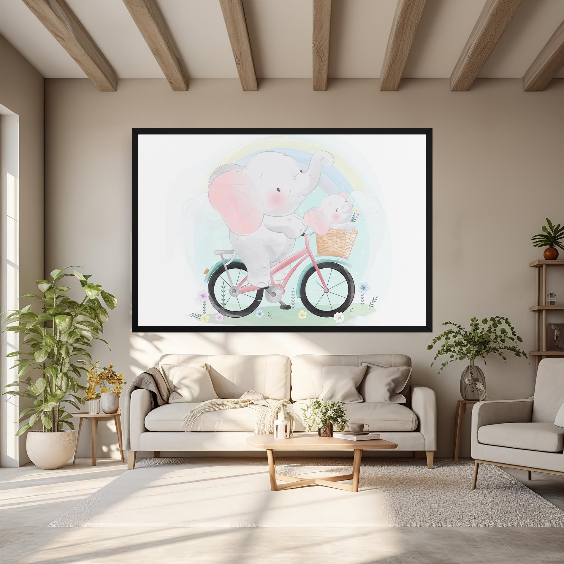 Leinwandbild Elephant Bike mockup 6