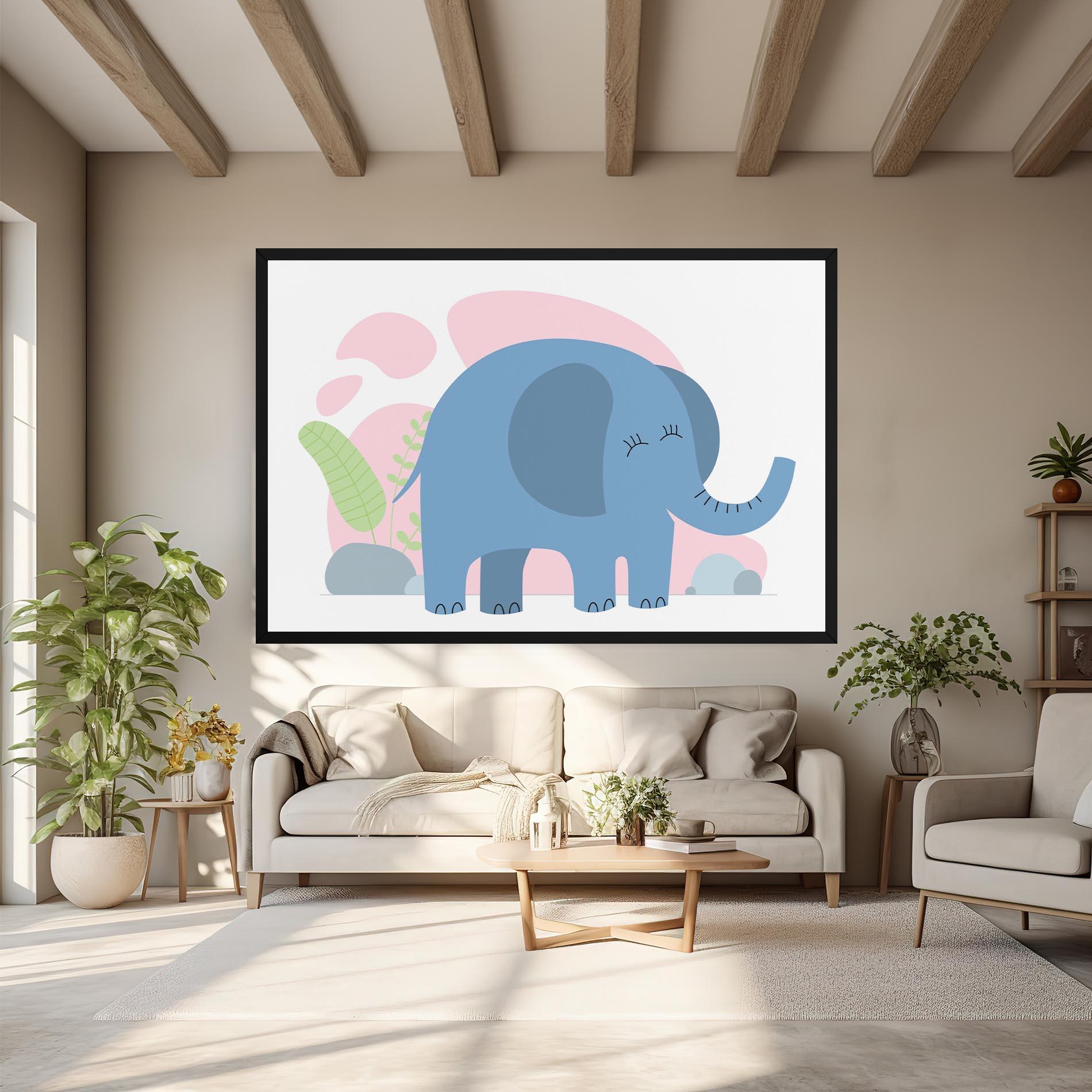 Leinwandbild Leaf Cute Elephant mockup 6