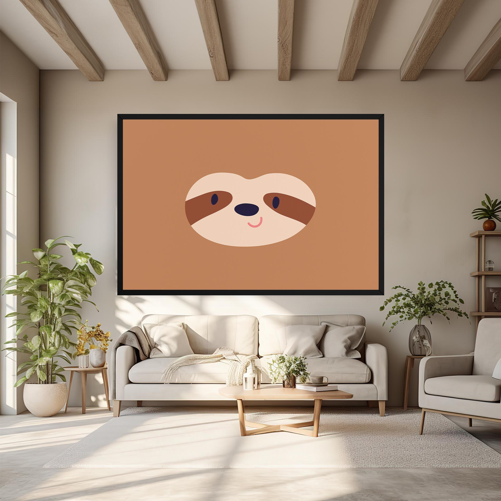 Leinwandbild Sloth Face Portrait mockup 6