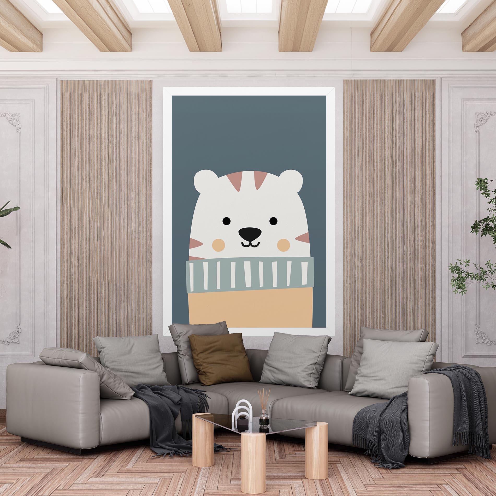 Leinwandbild Cute White Tiger mockup 6