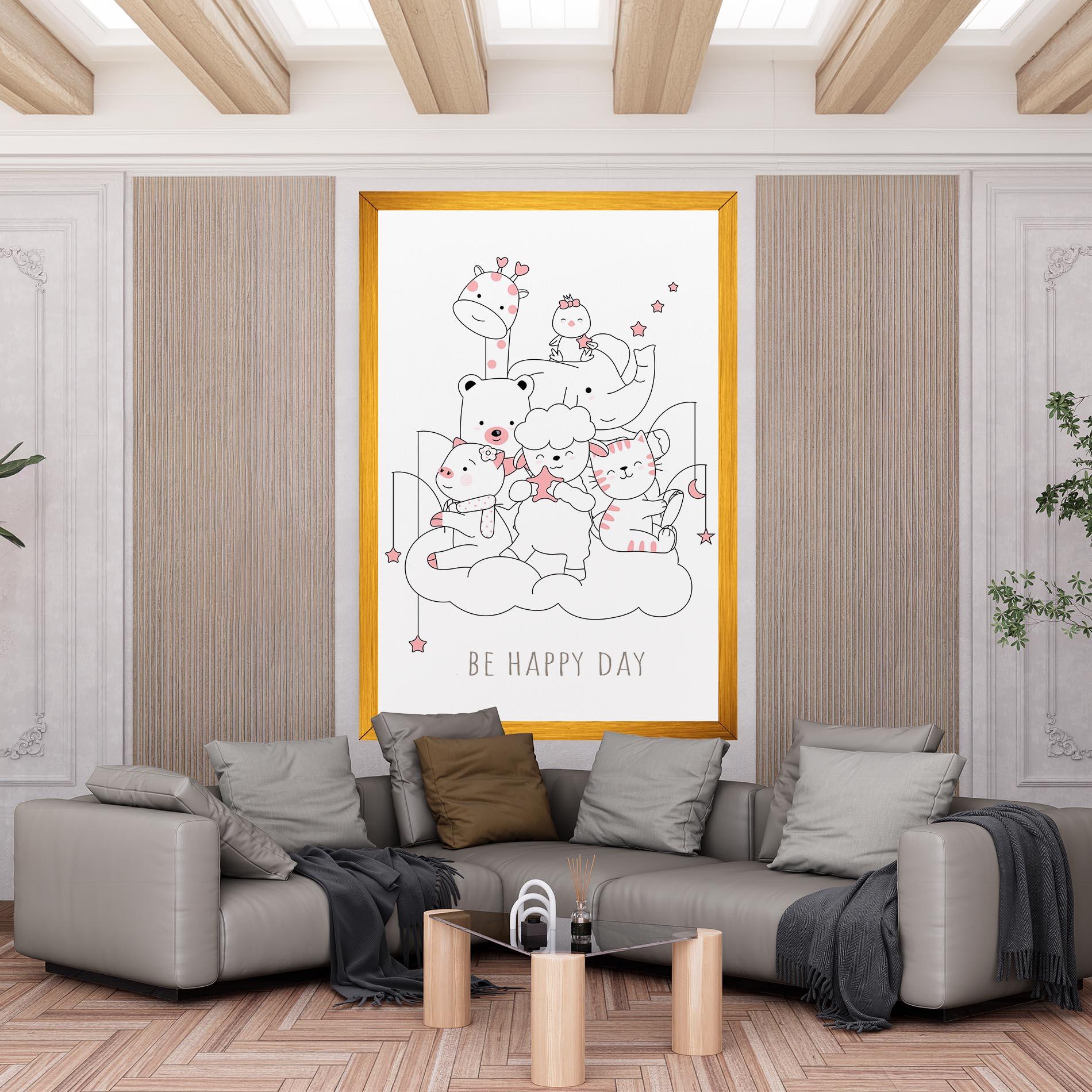 Leinwandbild Be Happy Day mockup 6