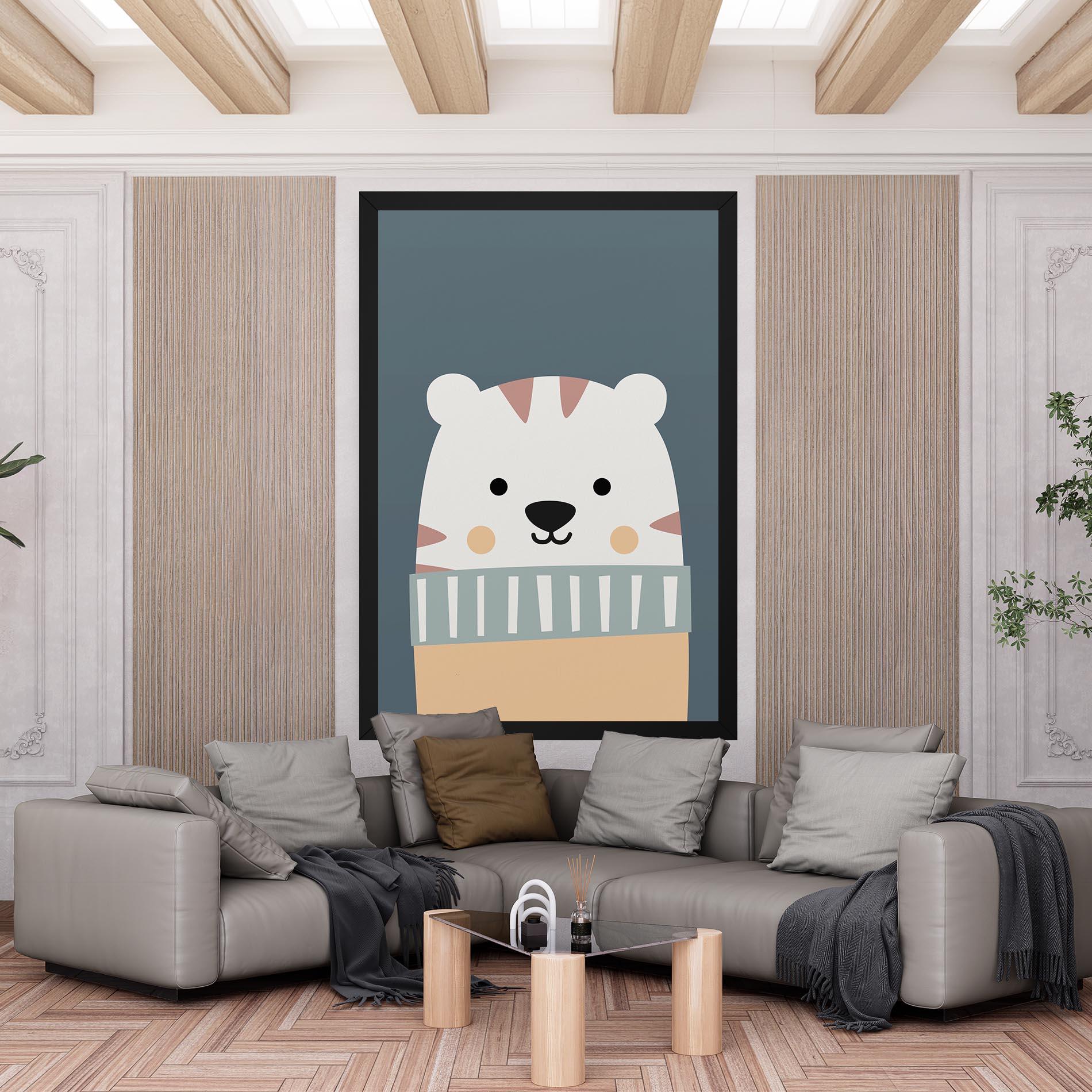 Leinwandbild Cute White Tiger mockup 6