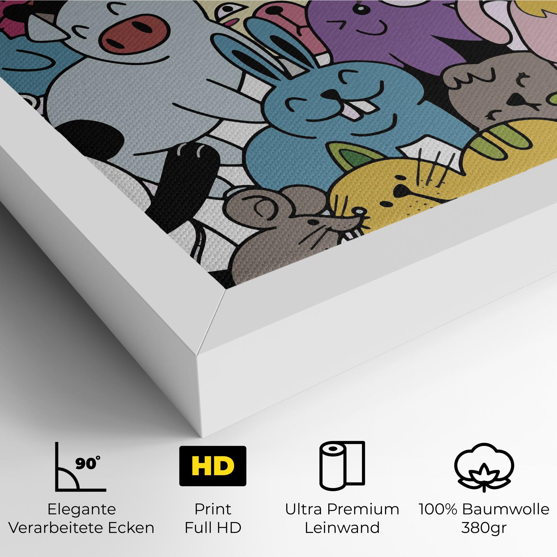 Leinwandbild Animals Cartoon mockup 4