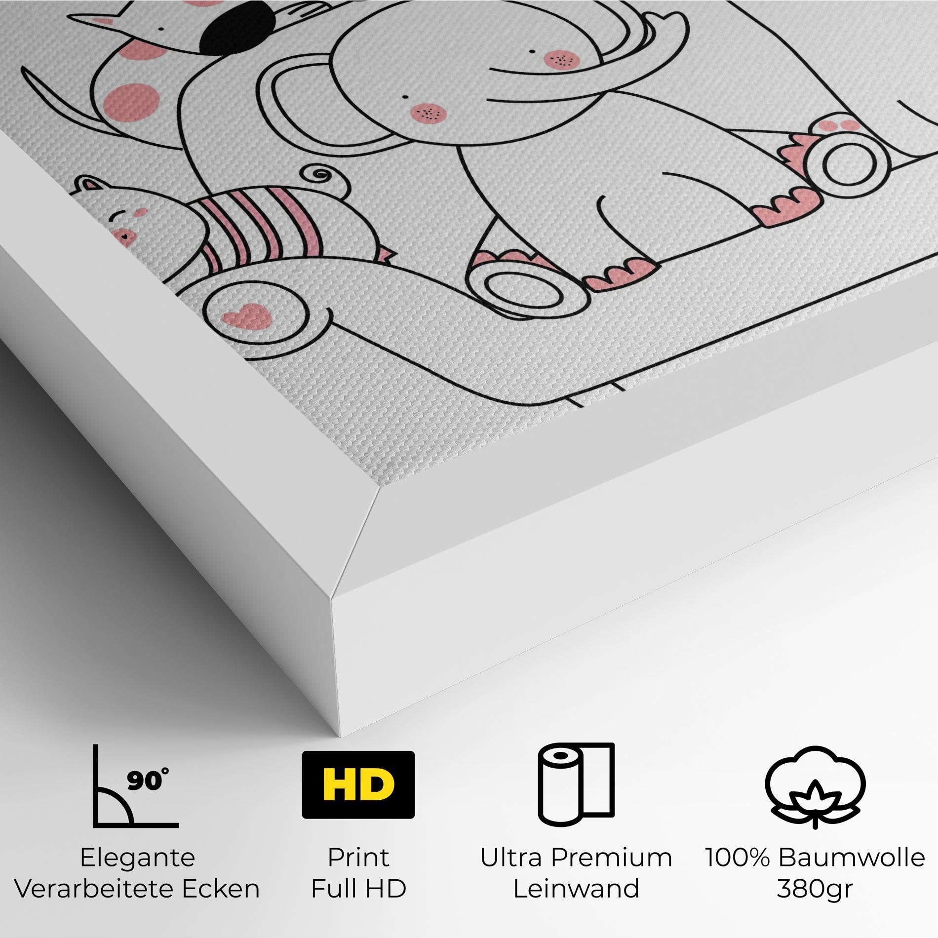 Leinwandbild Be Happy Animals mockup 4