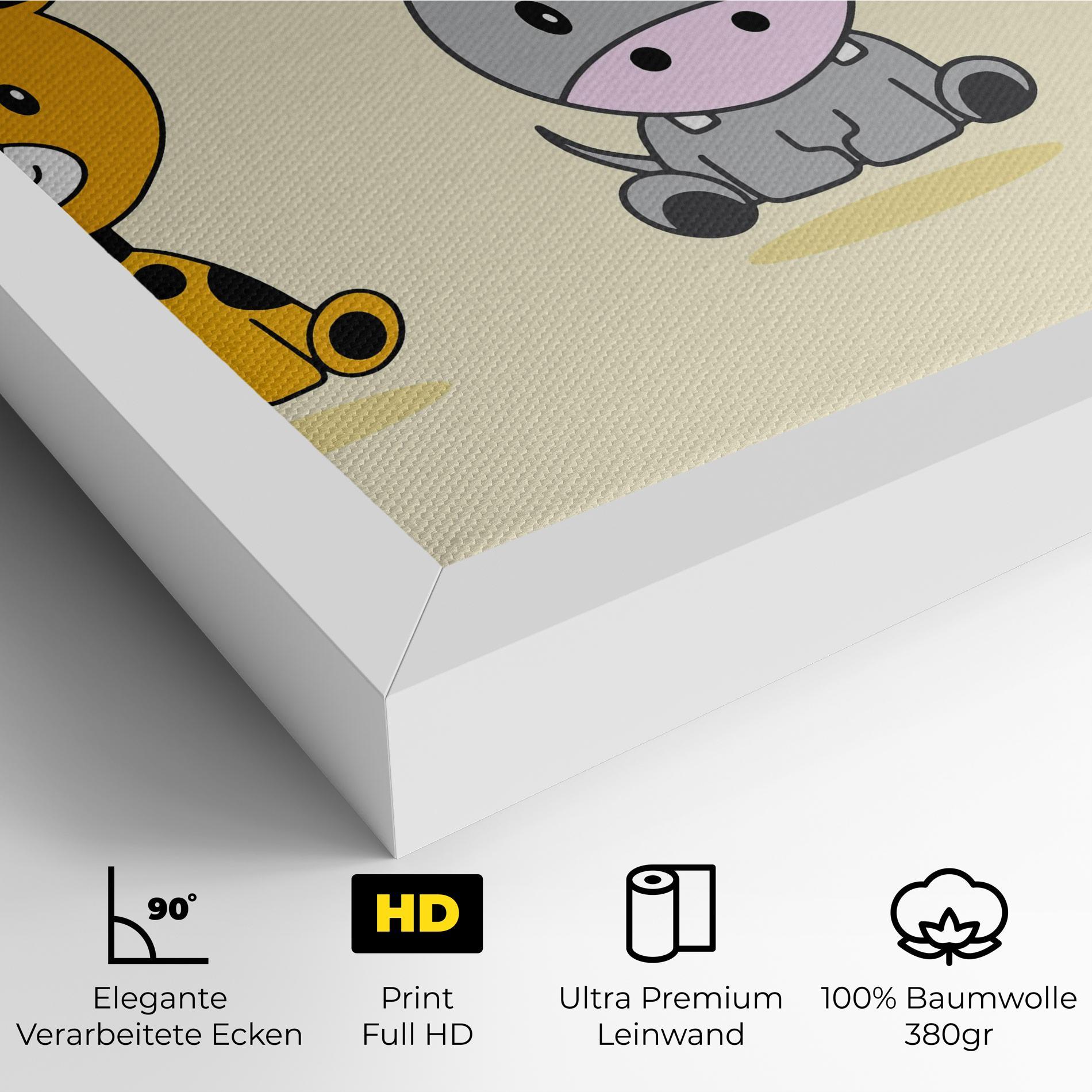 Leinwandbild Cream Animals mockup 4