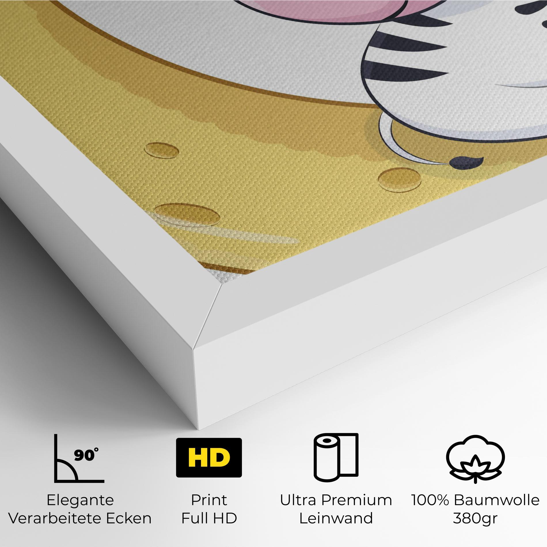 Leinwandbild Cute Zebra Moon mockup 4
