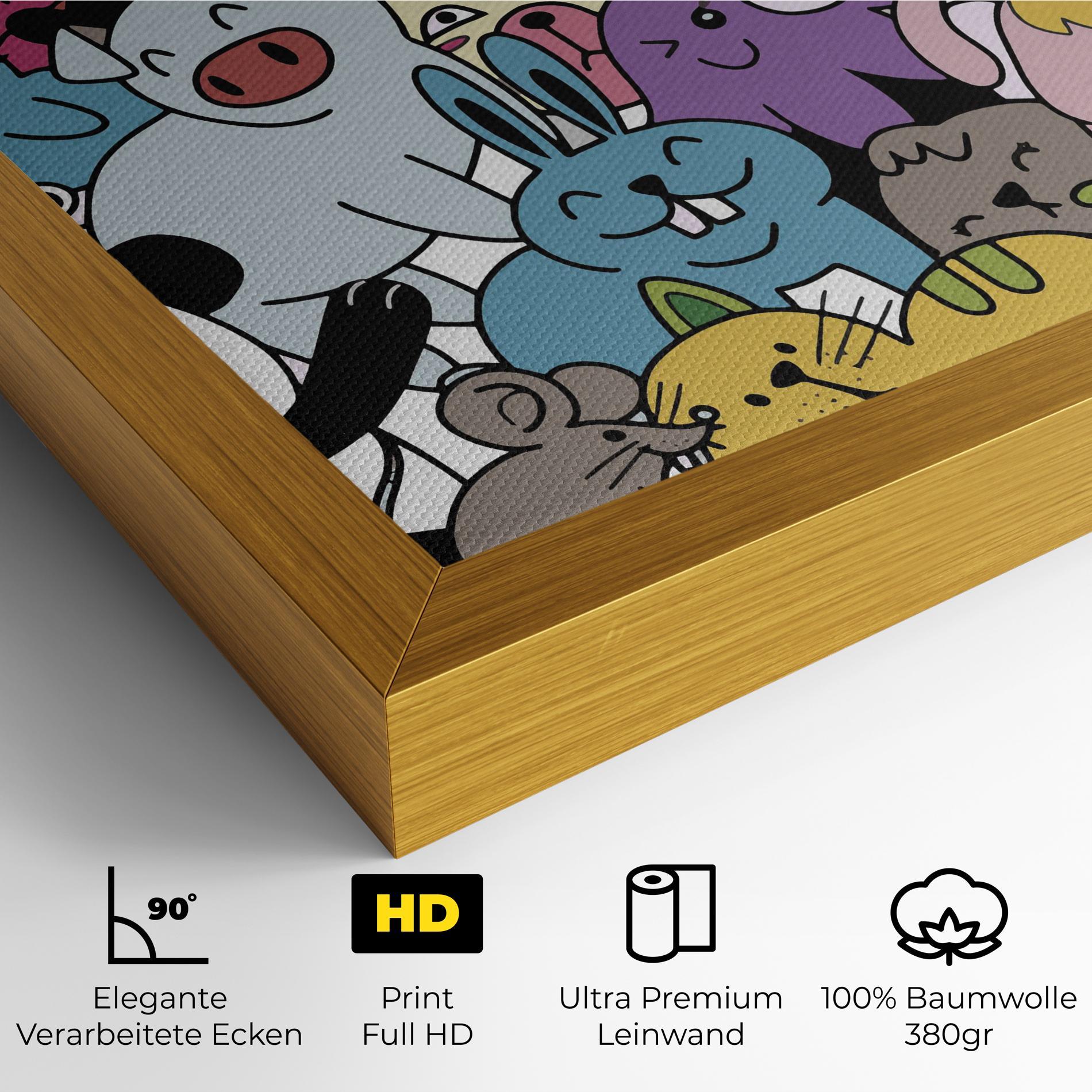 Leinwandbild Animals Cartoon mockup 4