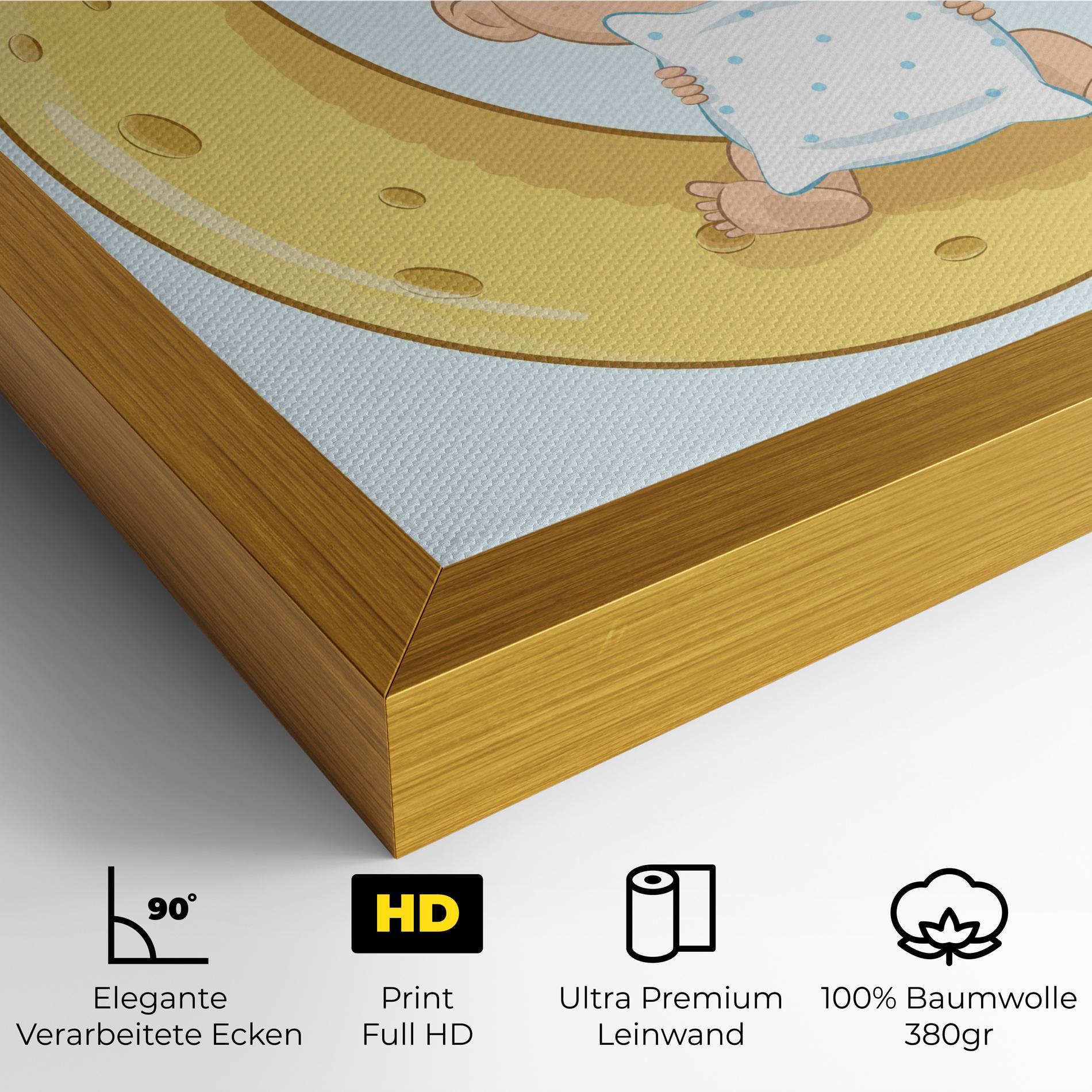 Leinwandbild Baby On Moon mockup 4