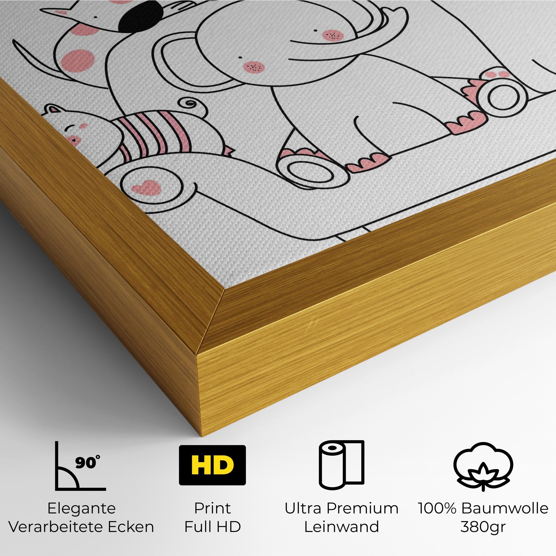 Leinwandbild Be Happy Animals mockup 4