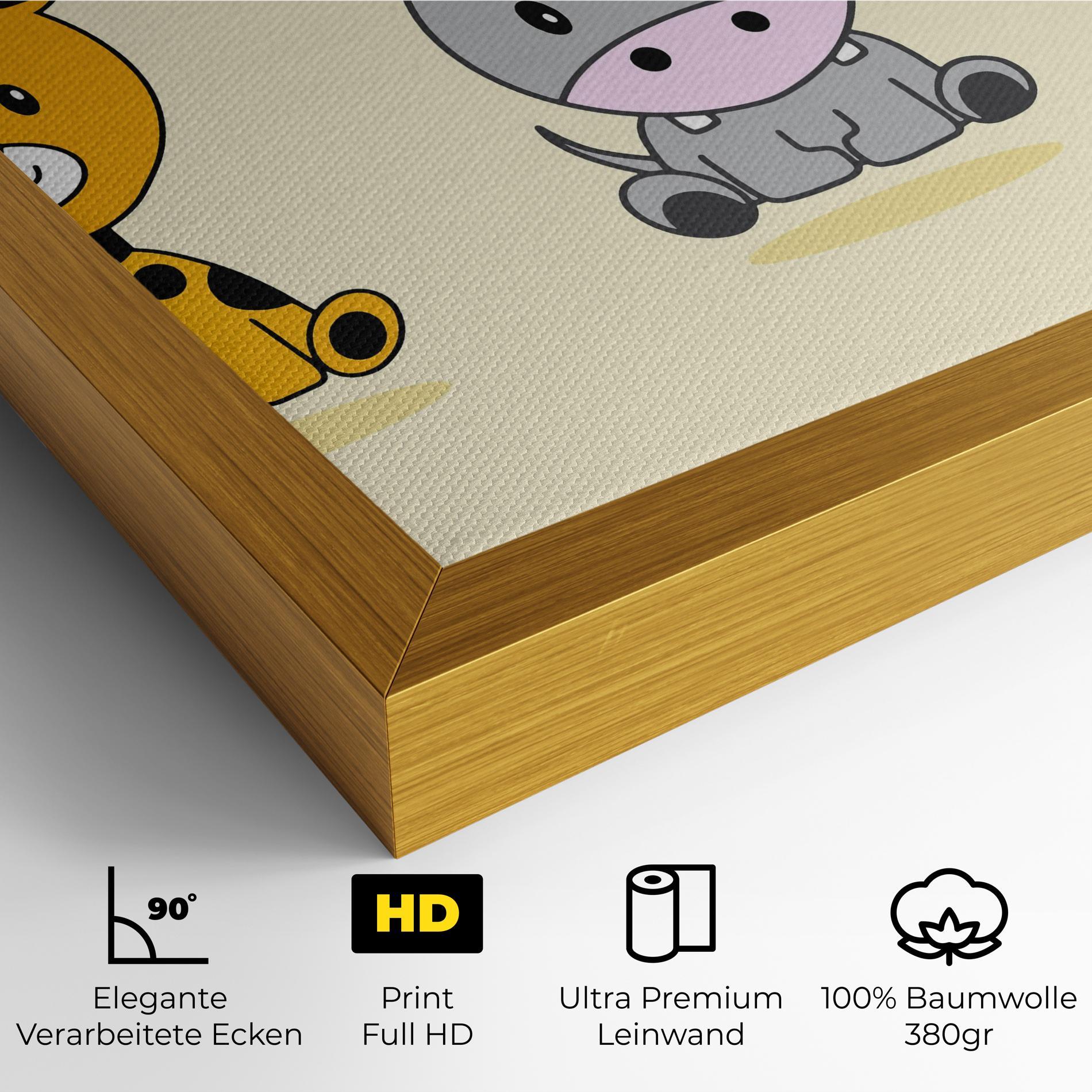 Leinwandbild Cream Animals mockup 4