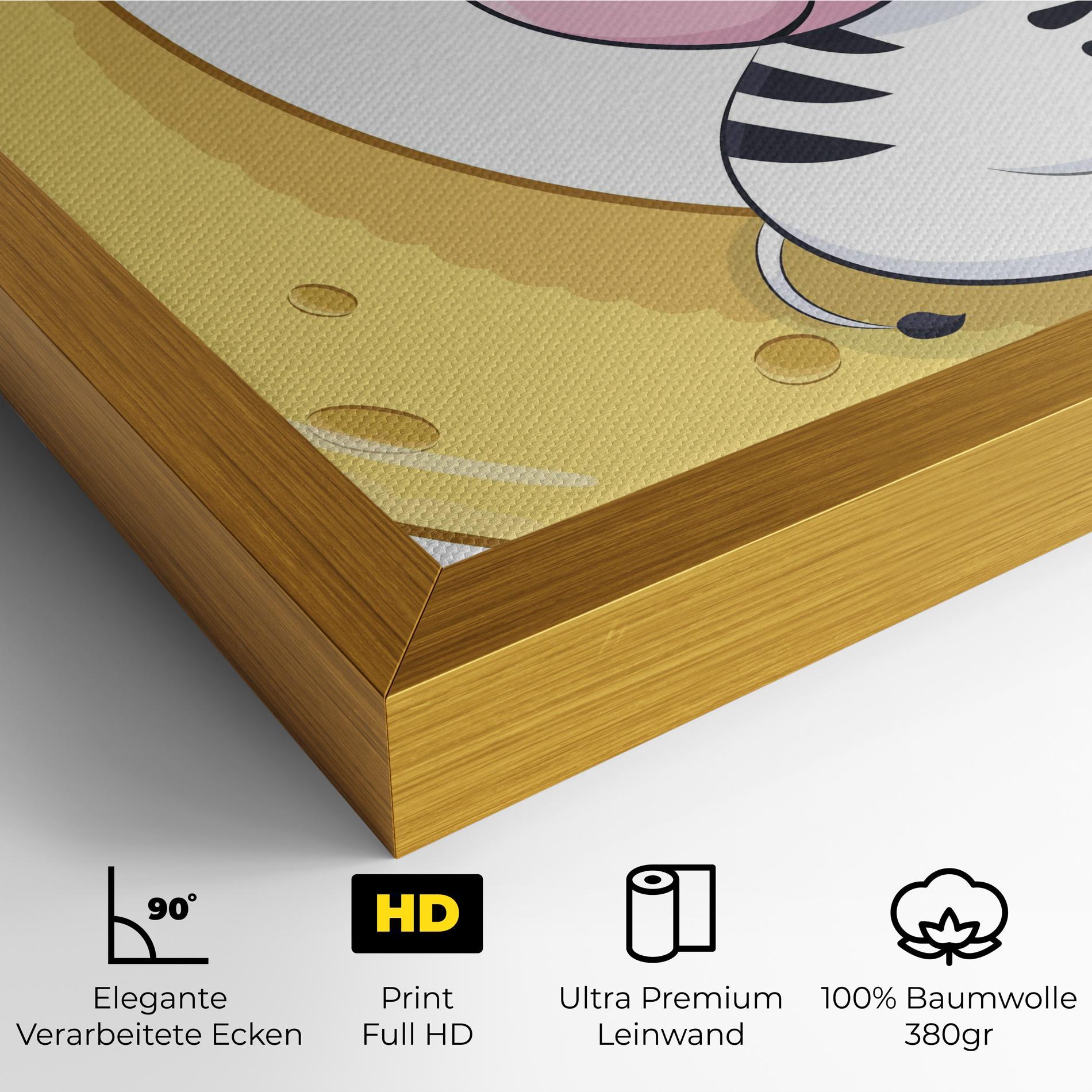 Leinwandbild Cute Zebra Moon mockup 4