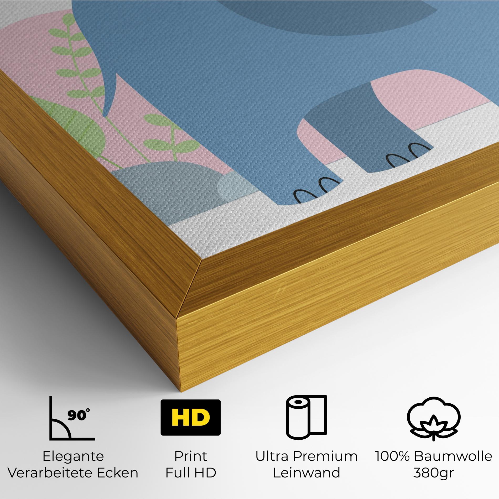 Leinwandbild Leaf Cute Elephant mockup 4