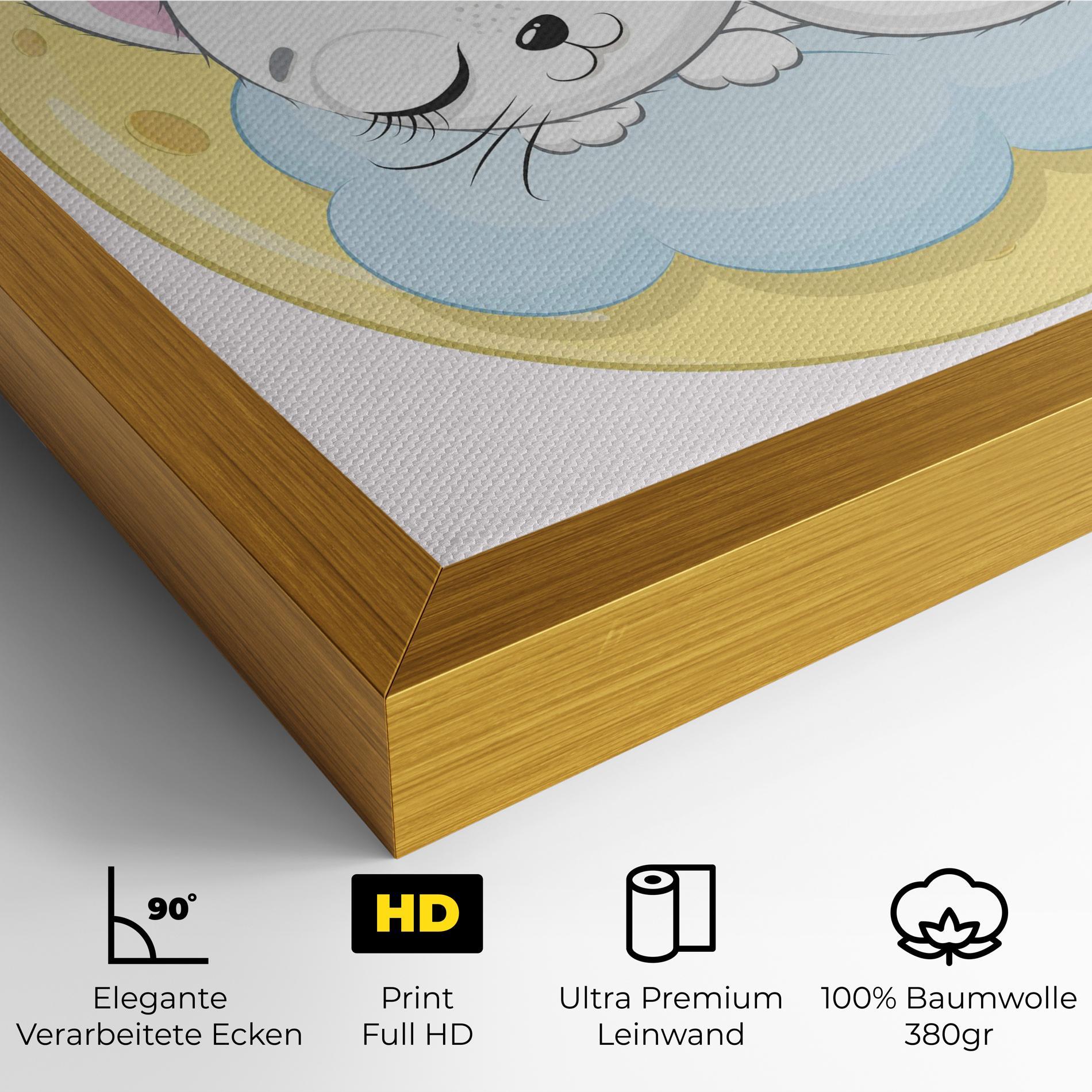 Leinwandbild Moon Cat Sleeping mockup 4