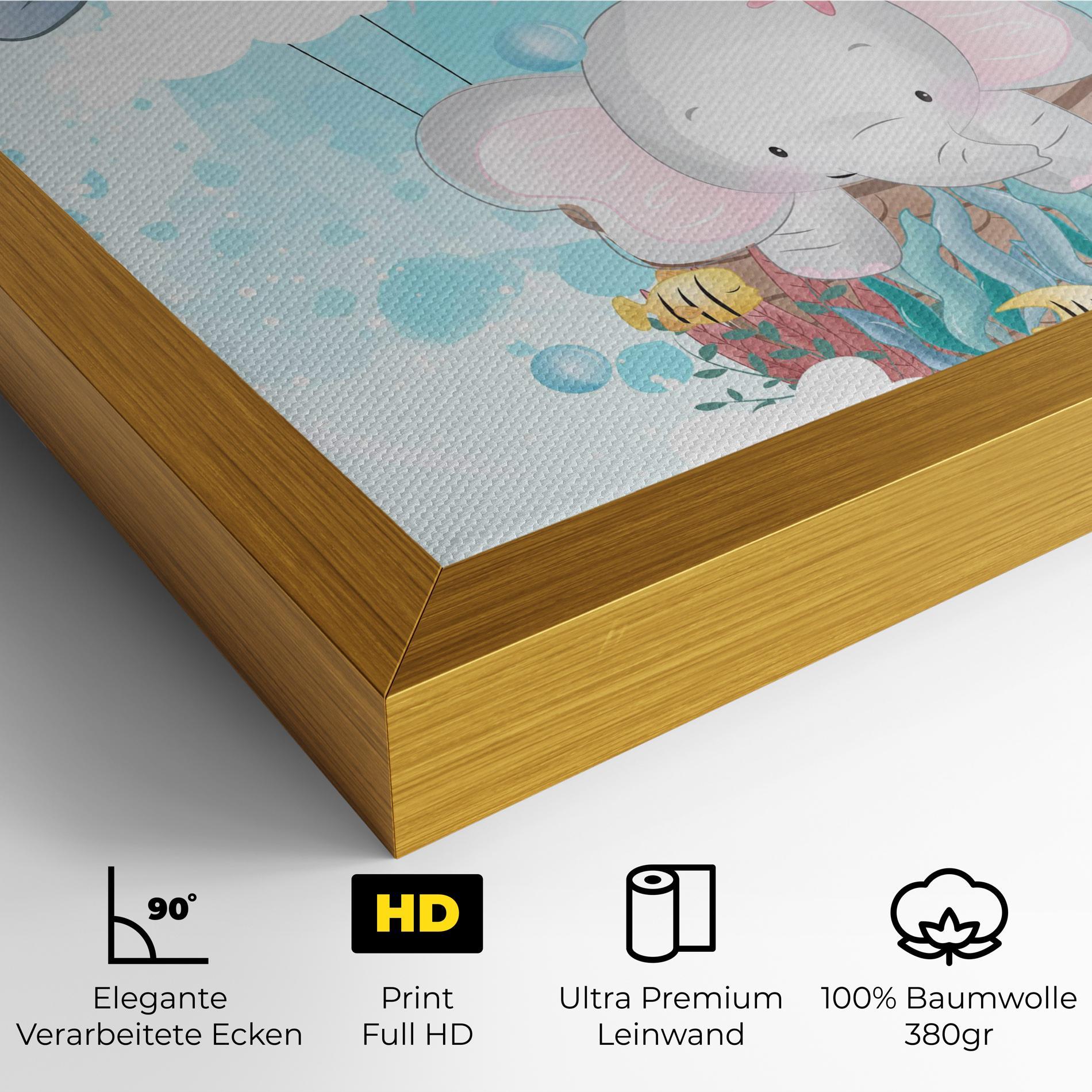 Leinwandbild Swiming Elephant mockup 4