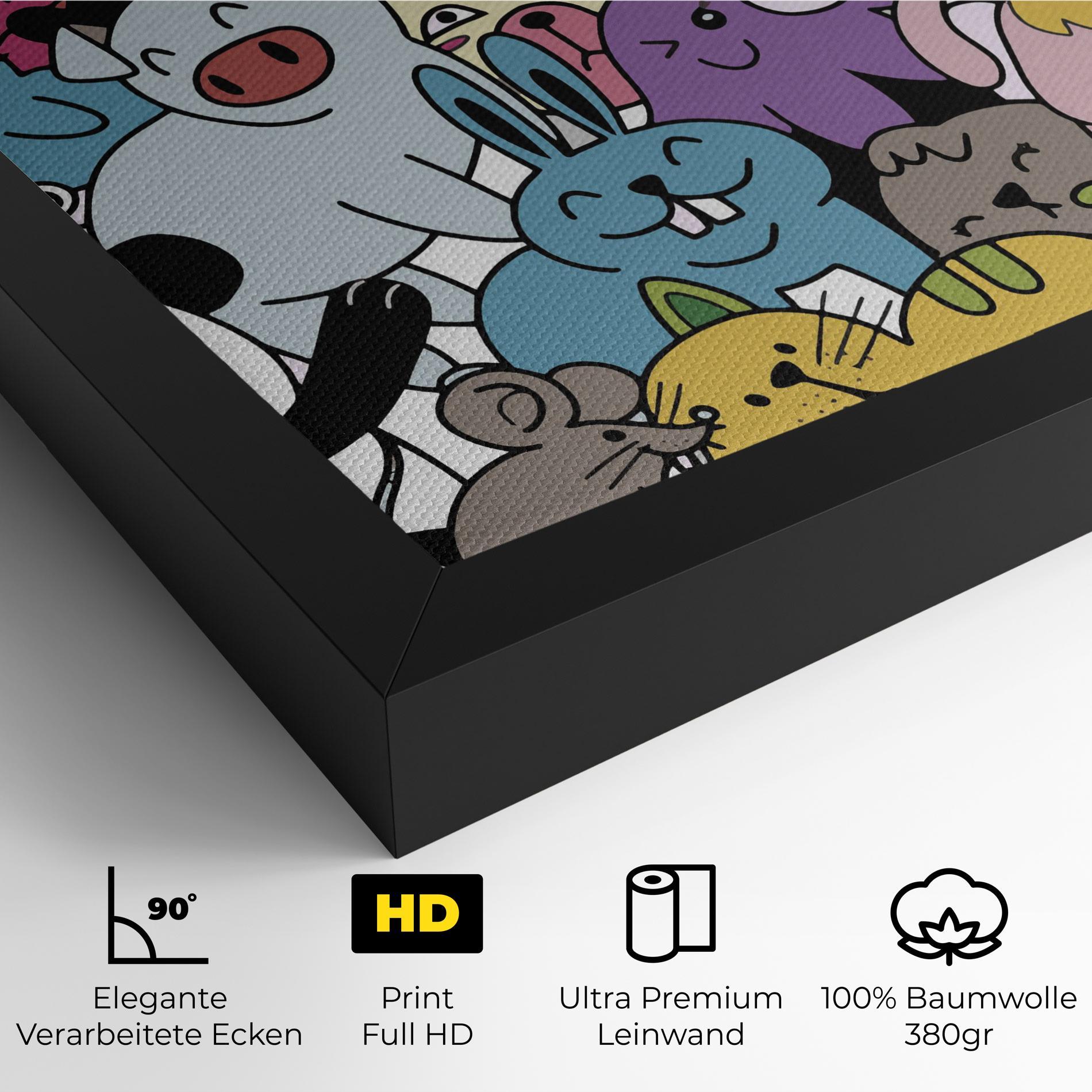 Leinwandbild Animals Cartoon mockup 4