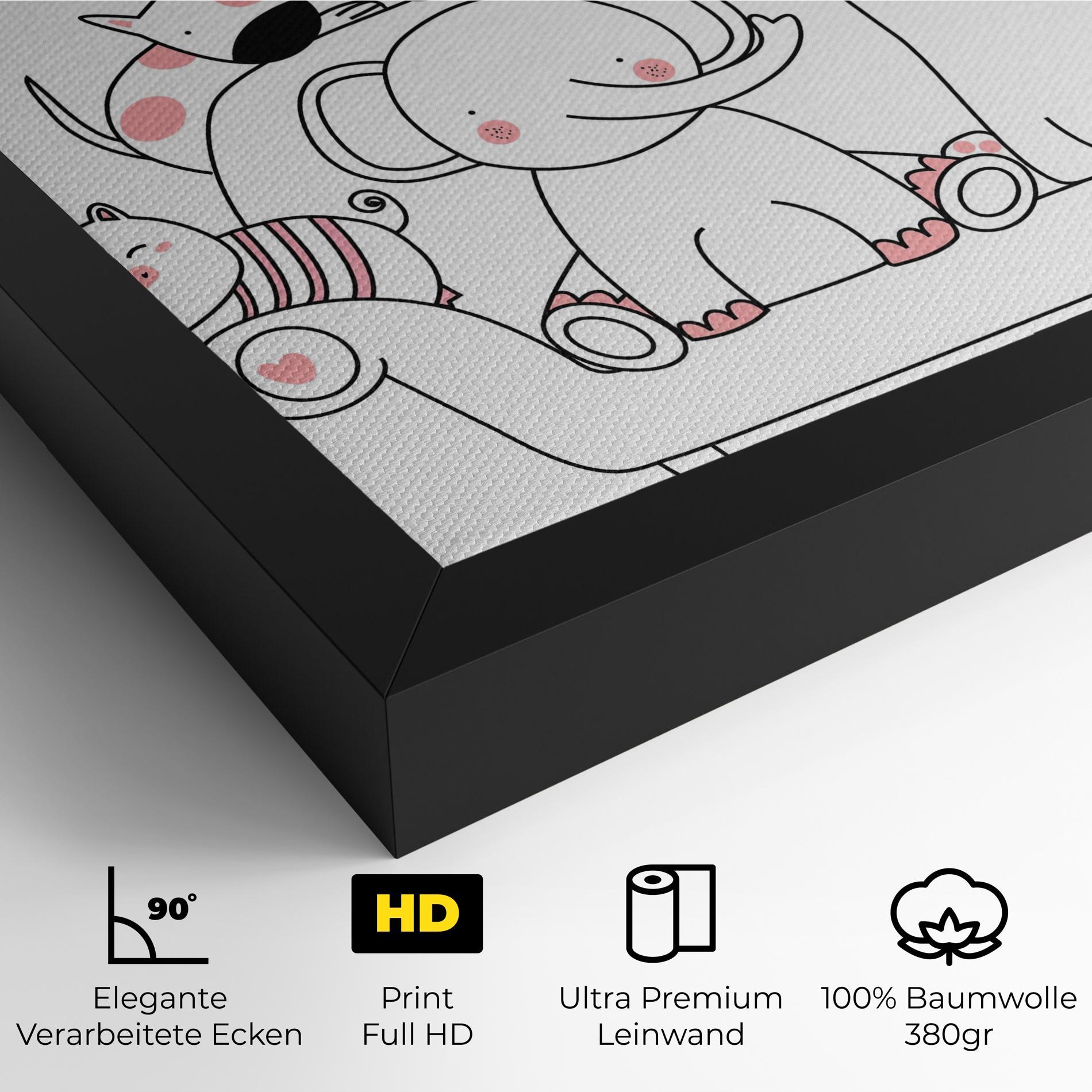 Leinwandbild Be Happy Animals mockup 4