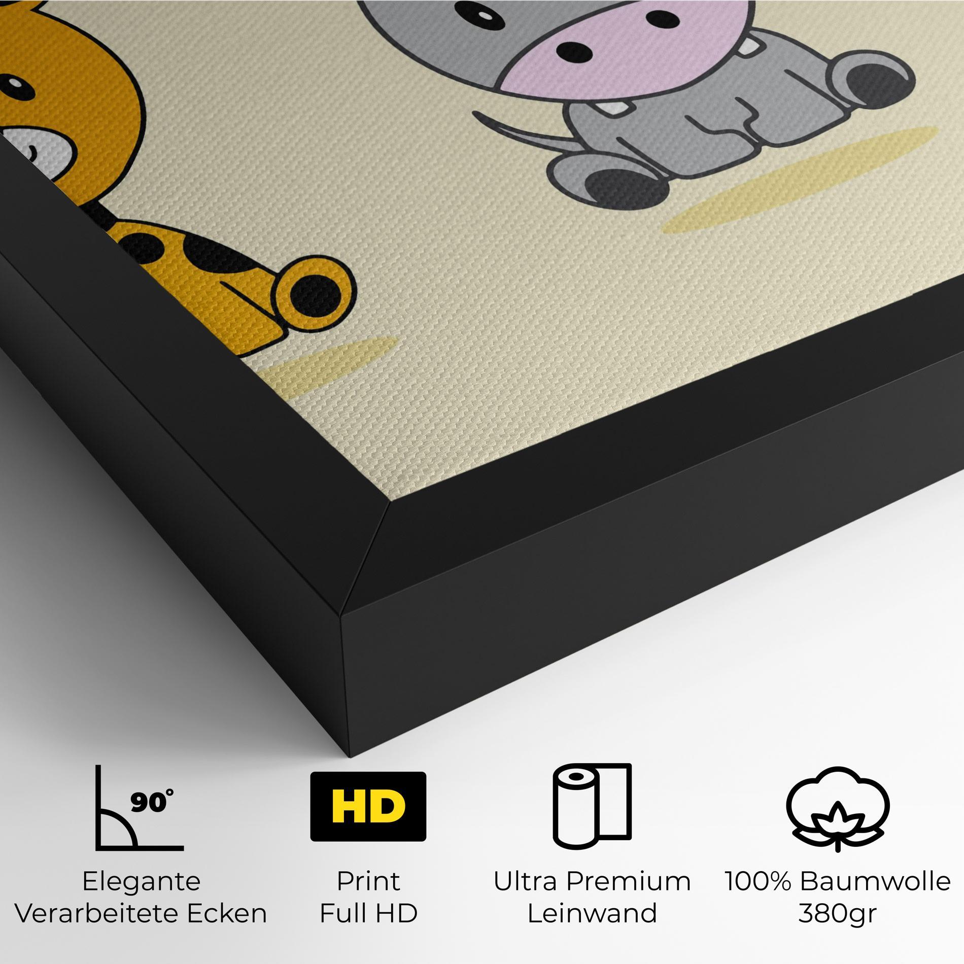 Leinwandbild Cream Animals mockup 4