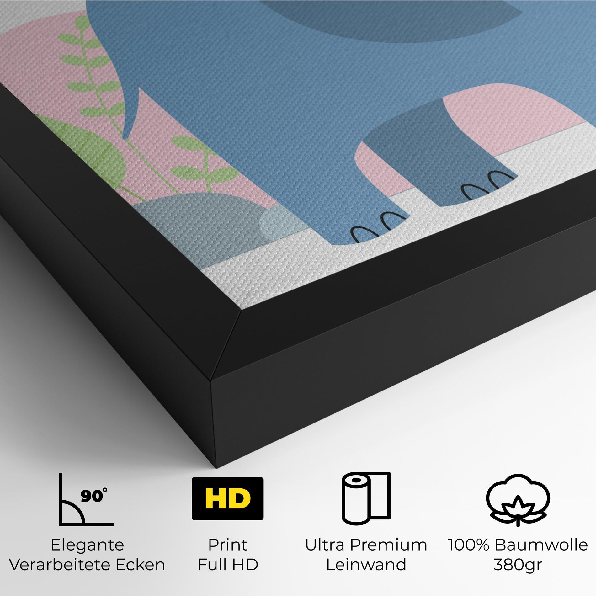 Leinwandbild Leaf Cute Elephant mockup 4
