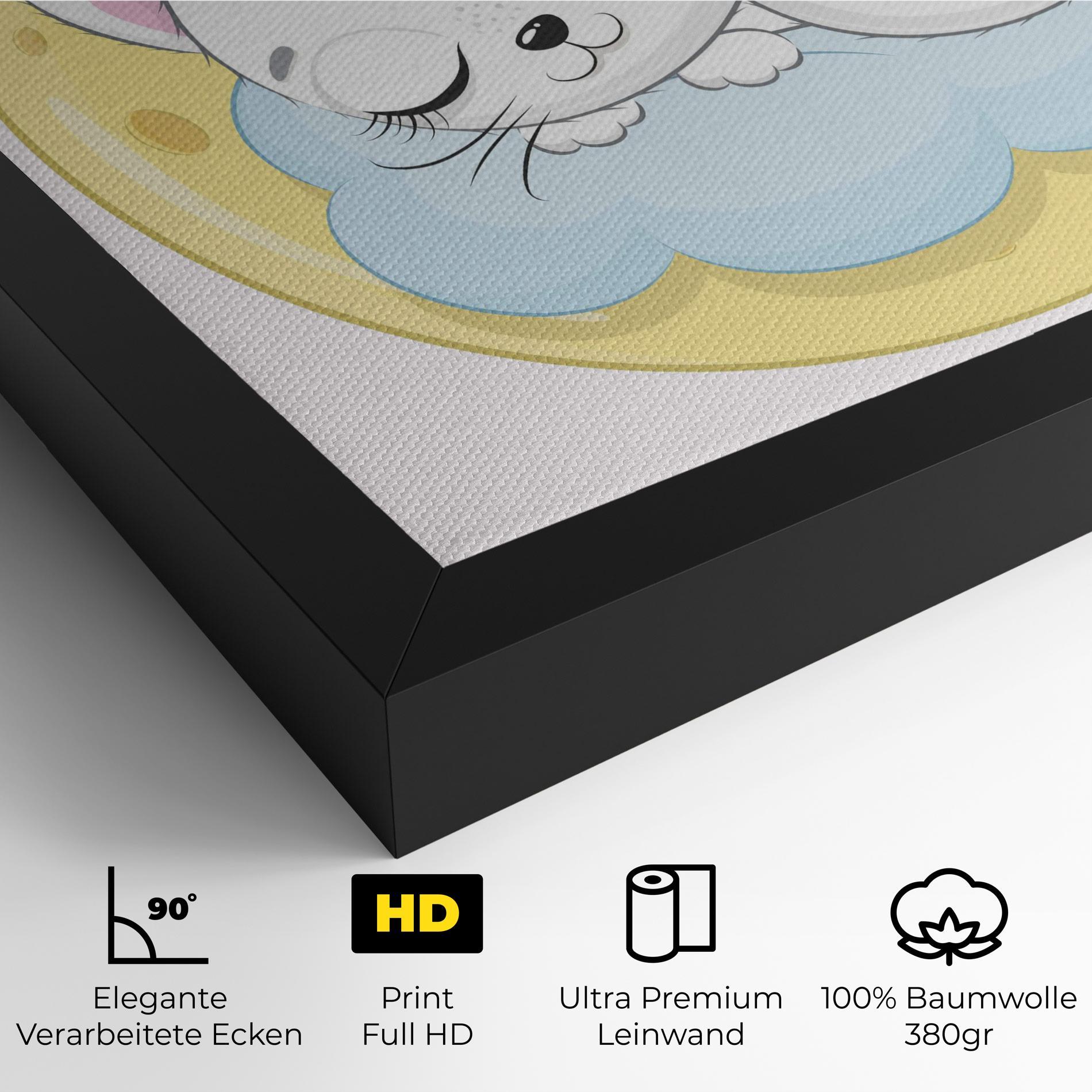 Leinwandbild Moon Cat Sleeping mockup 4