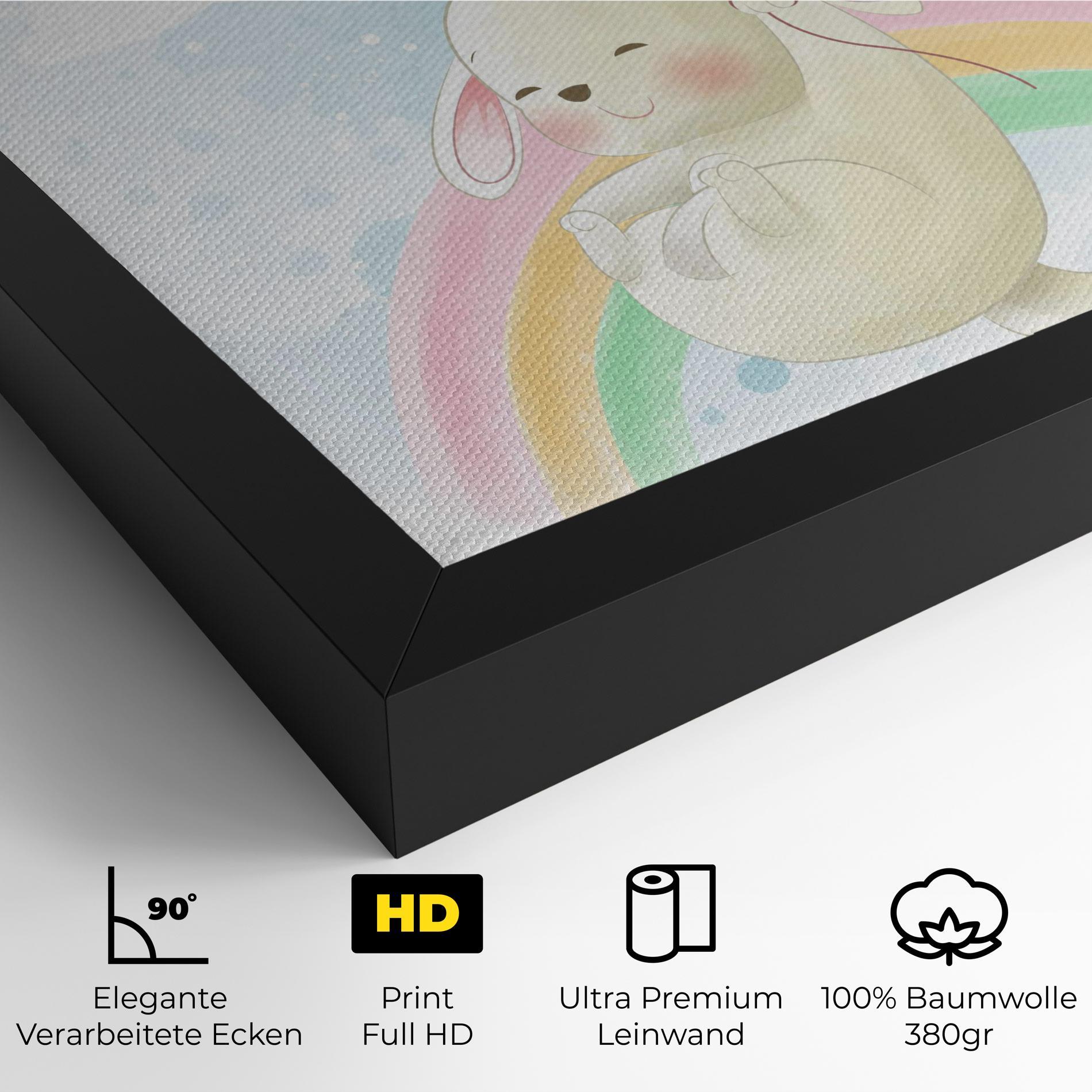 Leinwandbild Rainbow Bunny Art mockup 4