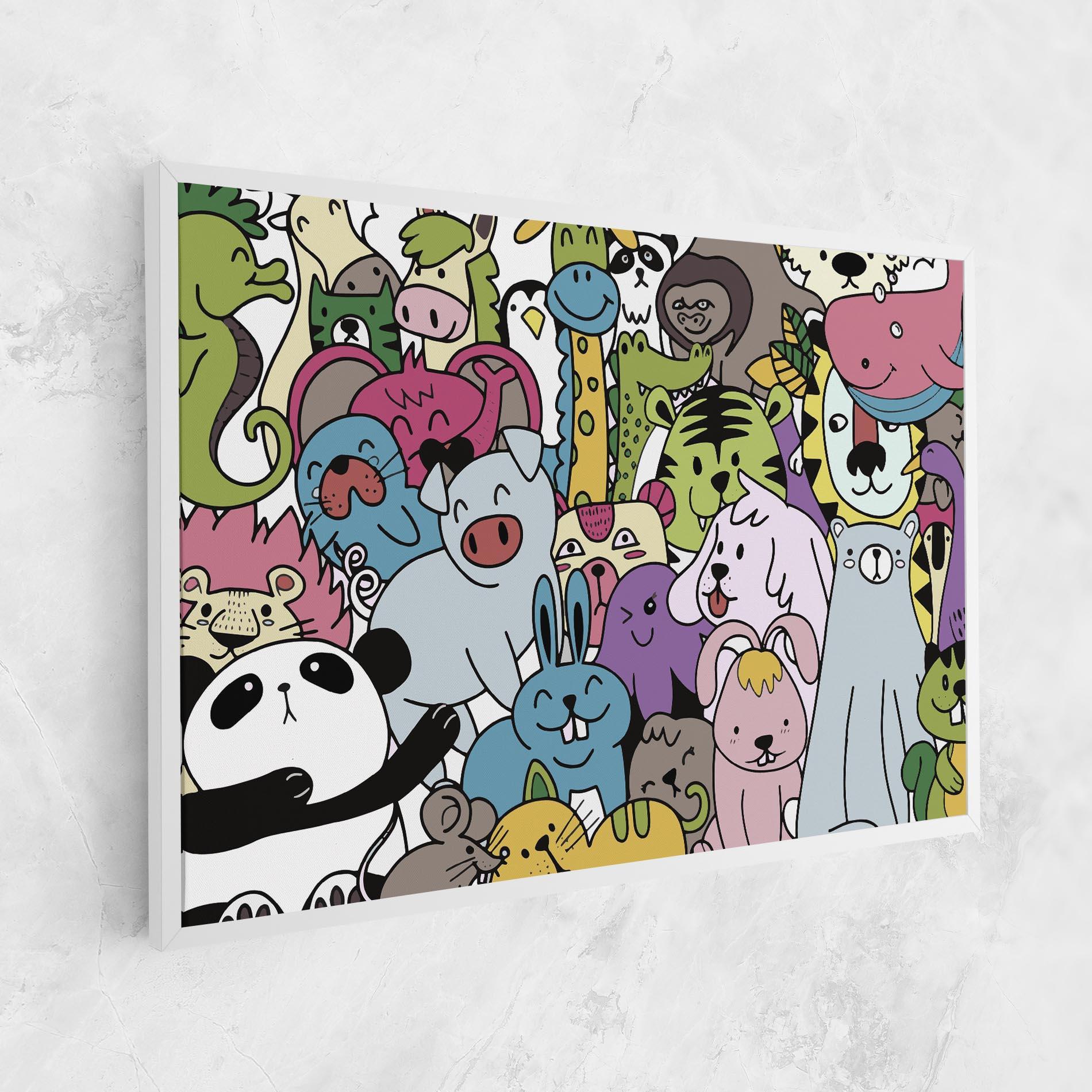 Leinwandbild Animals Cartoon mockup 1